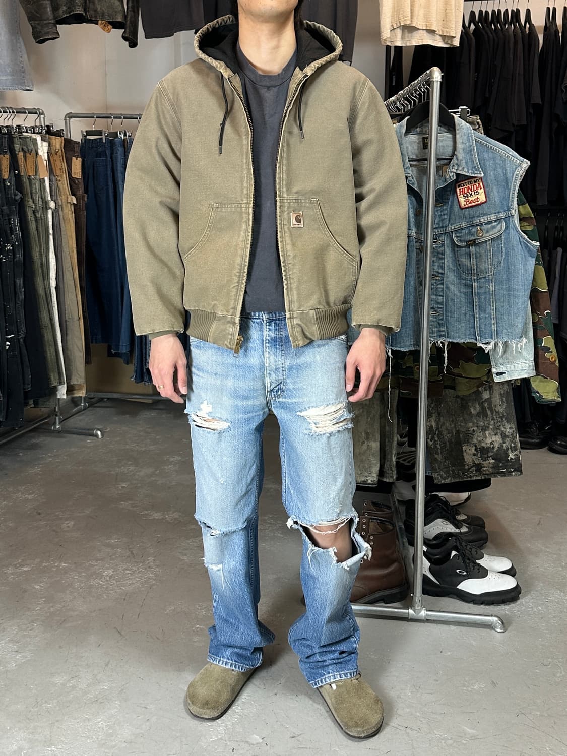 00's OG 칼하트 J130 액티브 자켓 칼하트 DES 후드 자켓 상품이미지2