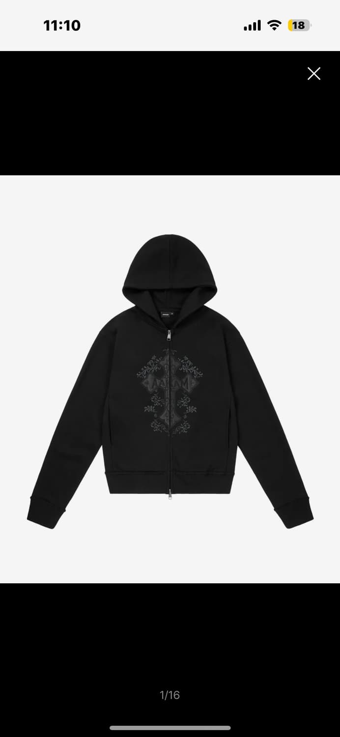 (1사이즈) 아캄 후드집업 블랙 / CROS2 Zip-Up Hoodie 상품이미지1