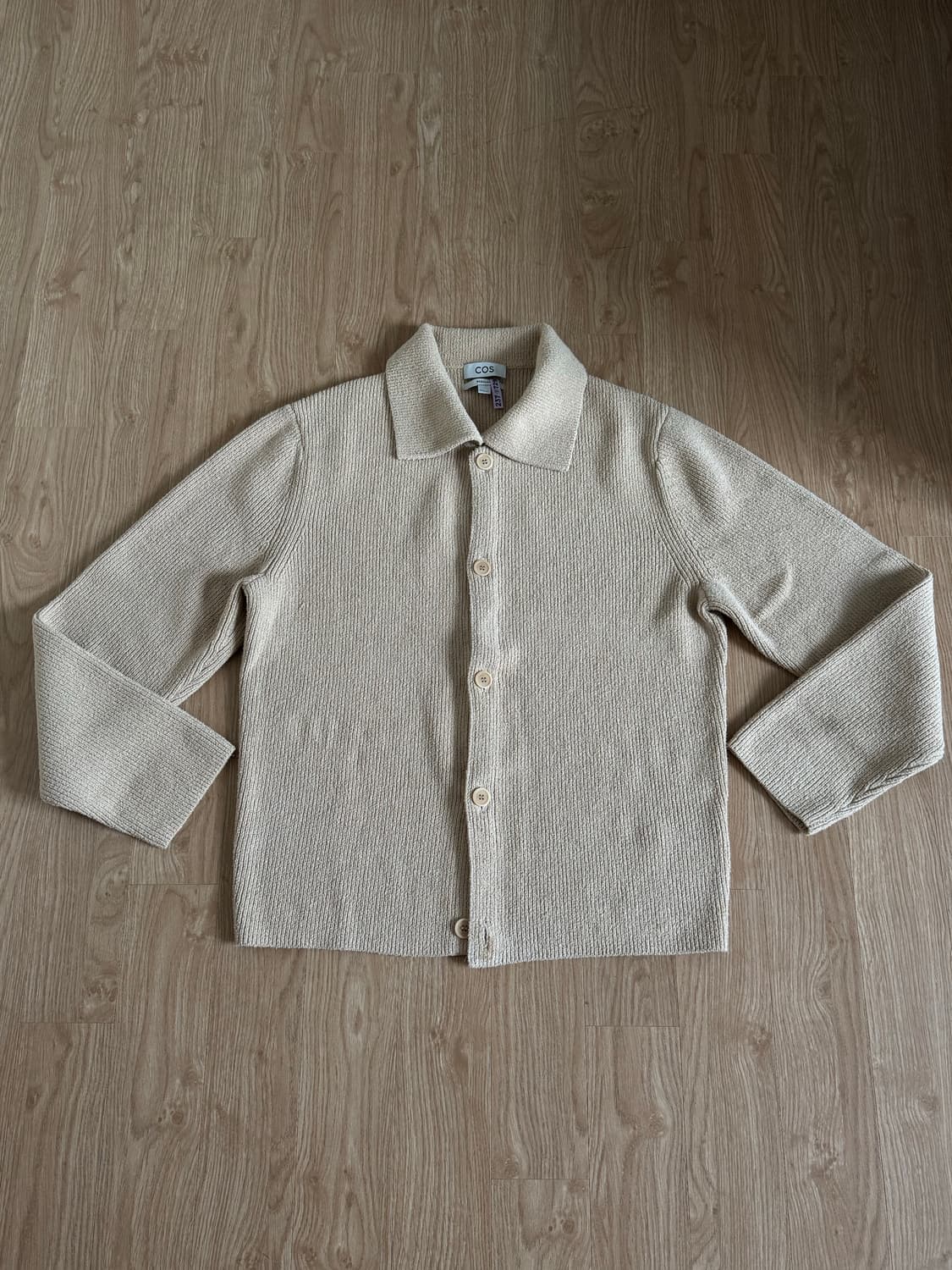 COS 코스 부클레 니트 가디건 베이지 L 팔아요! 상품이미지1