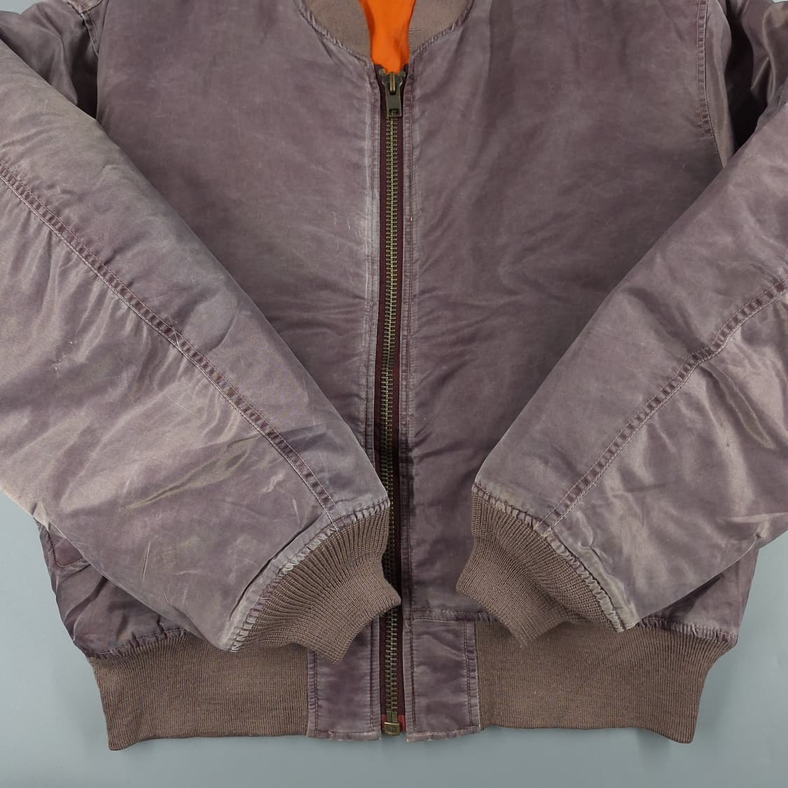 빈티지 피그먼트 퍼플 워싱 암포켓 올드스쿨 스트릿 항공점퍼 마원 MA1 상품이미지4