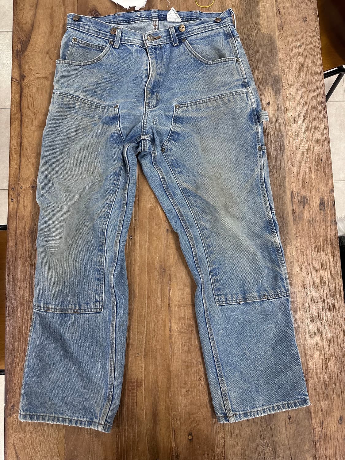 90s KEY 더블니 카펜터 데님 팬츠 상품이미지1