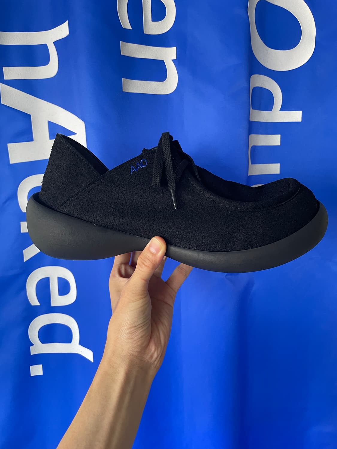AAO BOLD SHAPE 2hole shoes / black suede 상품이미지3
