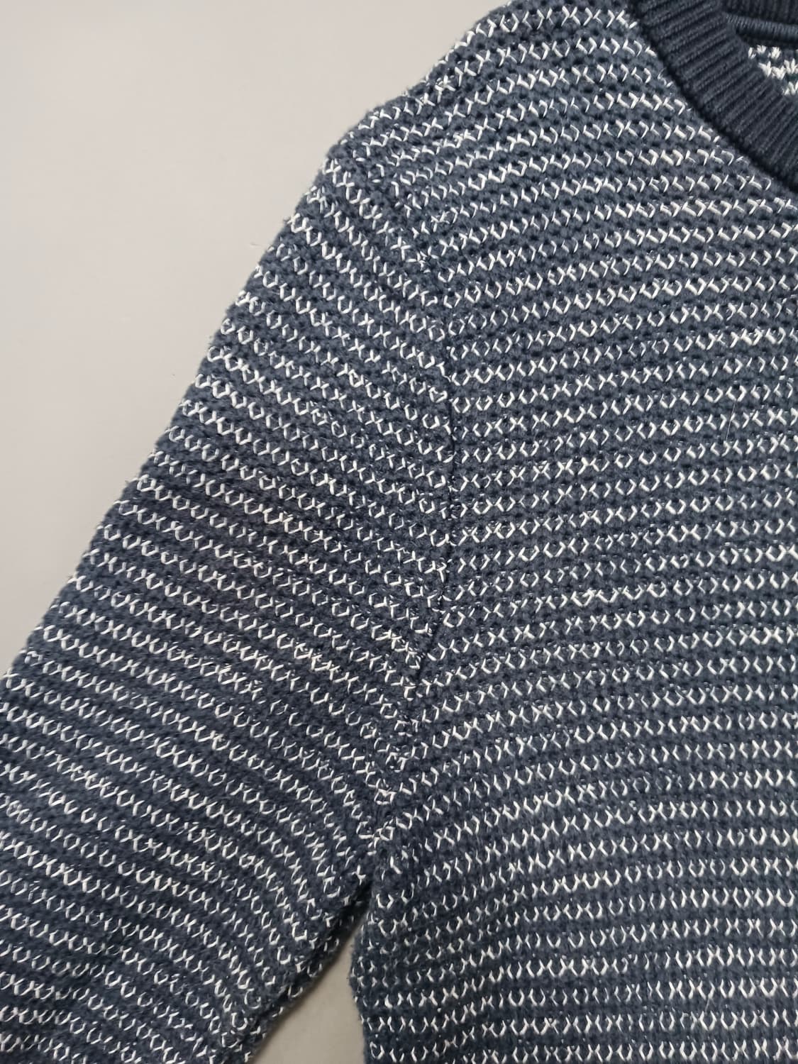 [M] 타미힐피거 패턴 코튼 니트 스웨터 네이비 상품이미지4