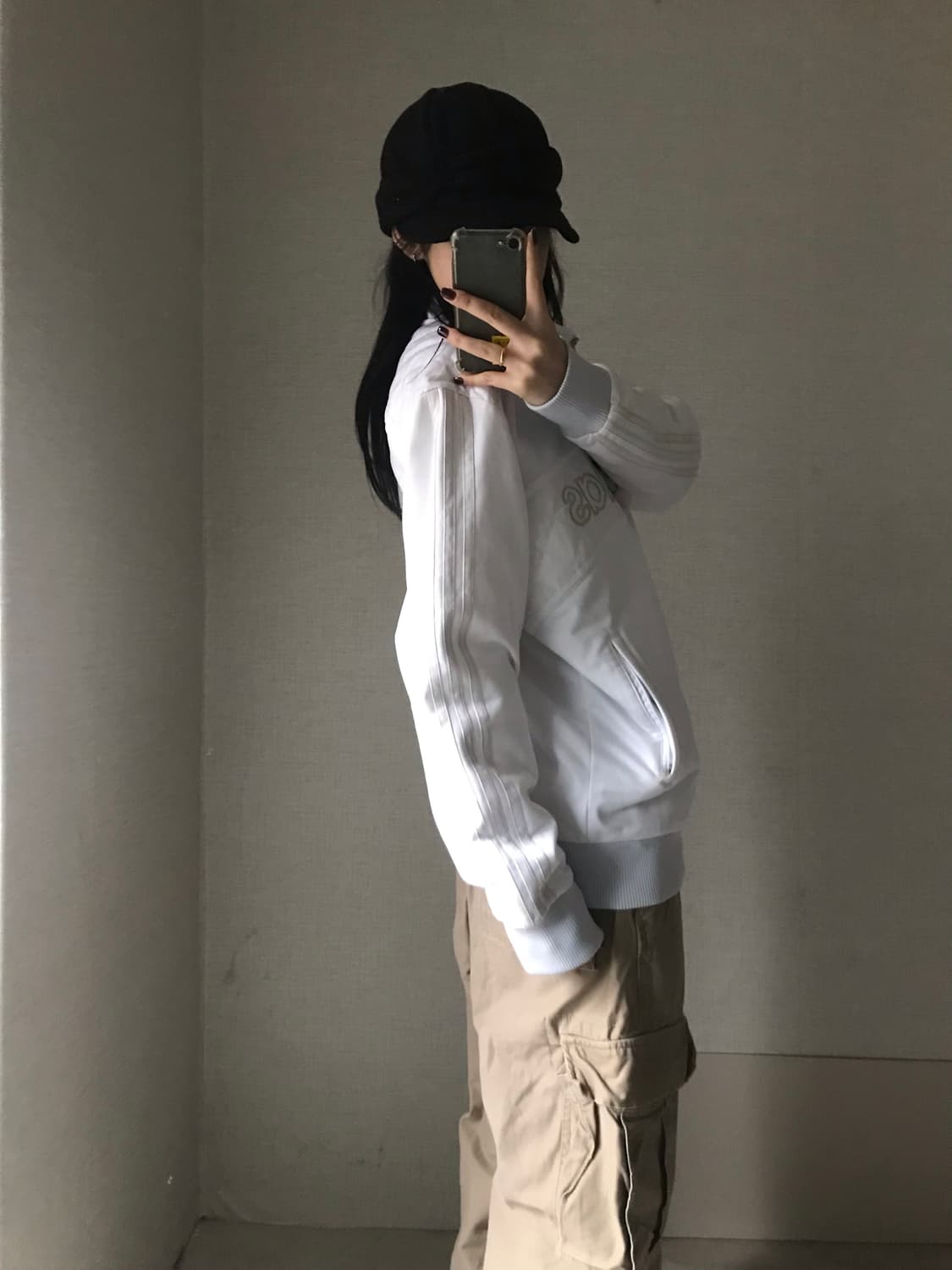아디다스 화이트 빅로고 패딩 상품이미지5