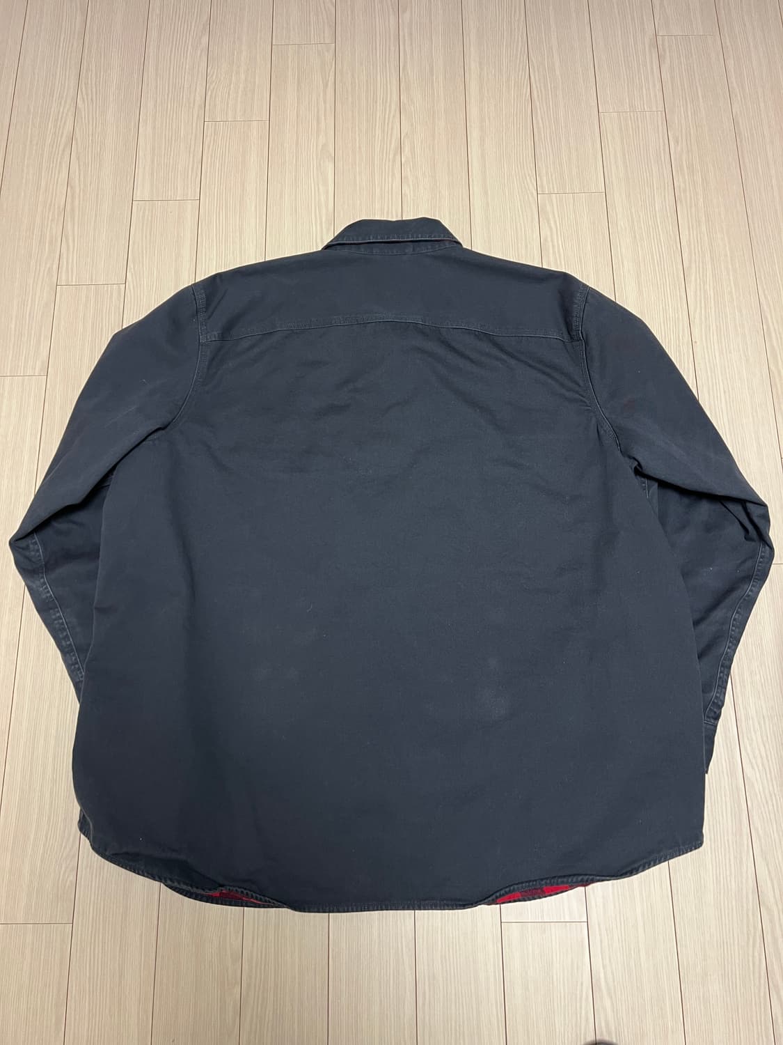 엘엘빈 블랙 셔츠 자켓 플란넬 체크 안감 XXL 상품이미지2