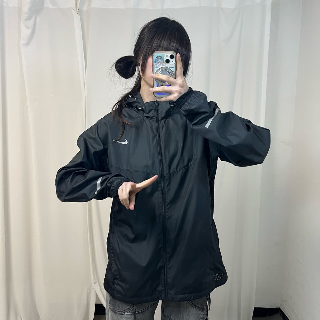 Nike black running windbreaker 상품이미지2