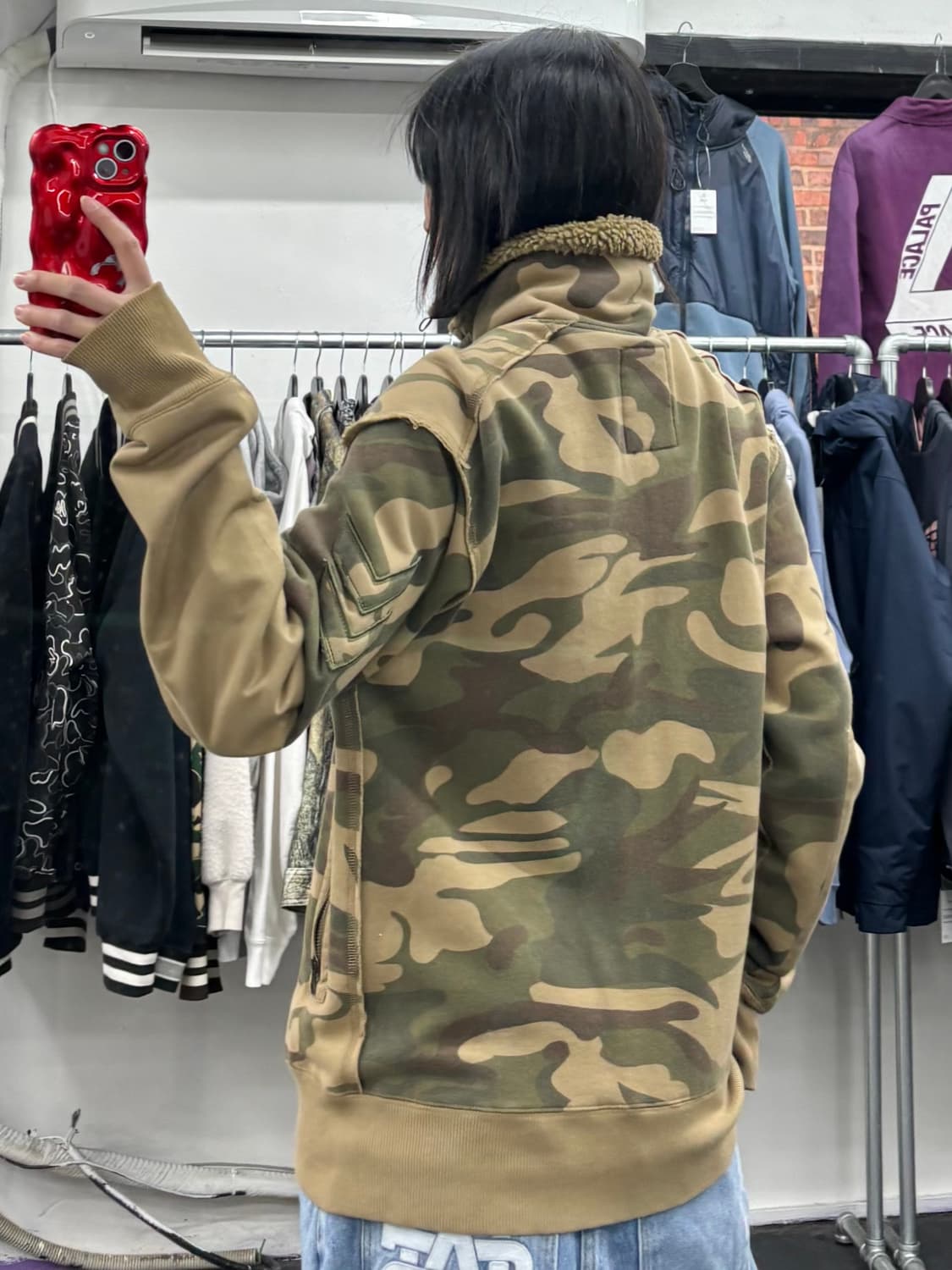 VTG Y2K 카모 넥버클 자켓 상품이미지5