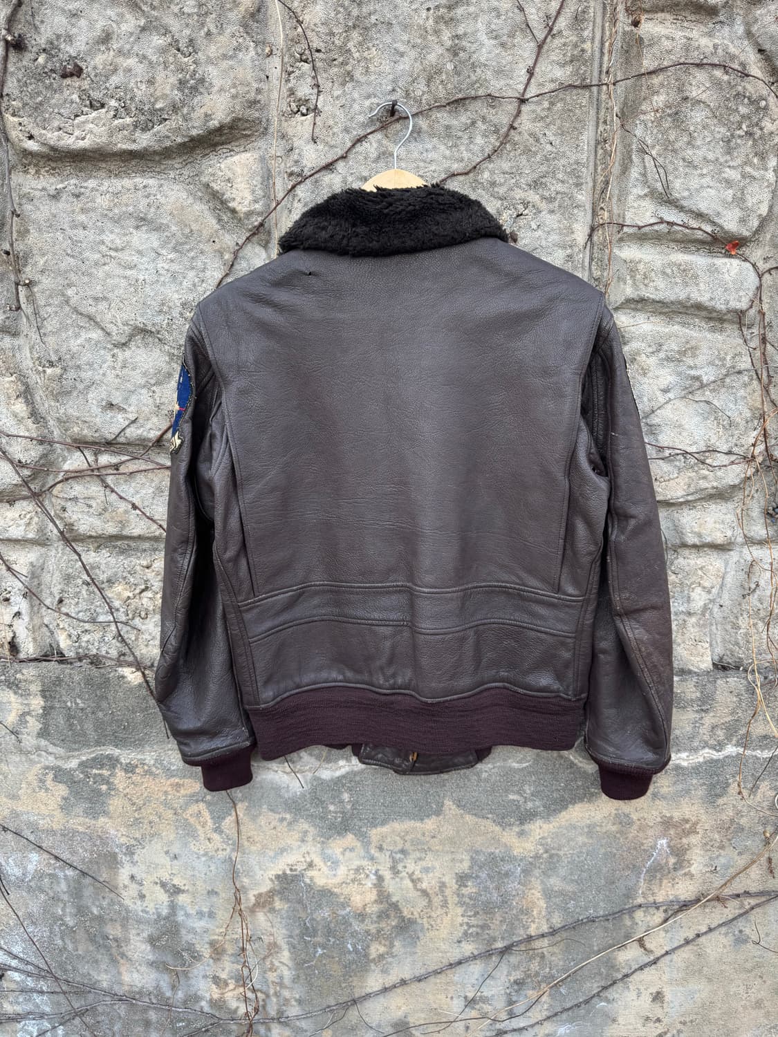 70s 미군 미해군 usn g-1 풀패치 레더 가죽 자켓  상품이미지2