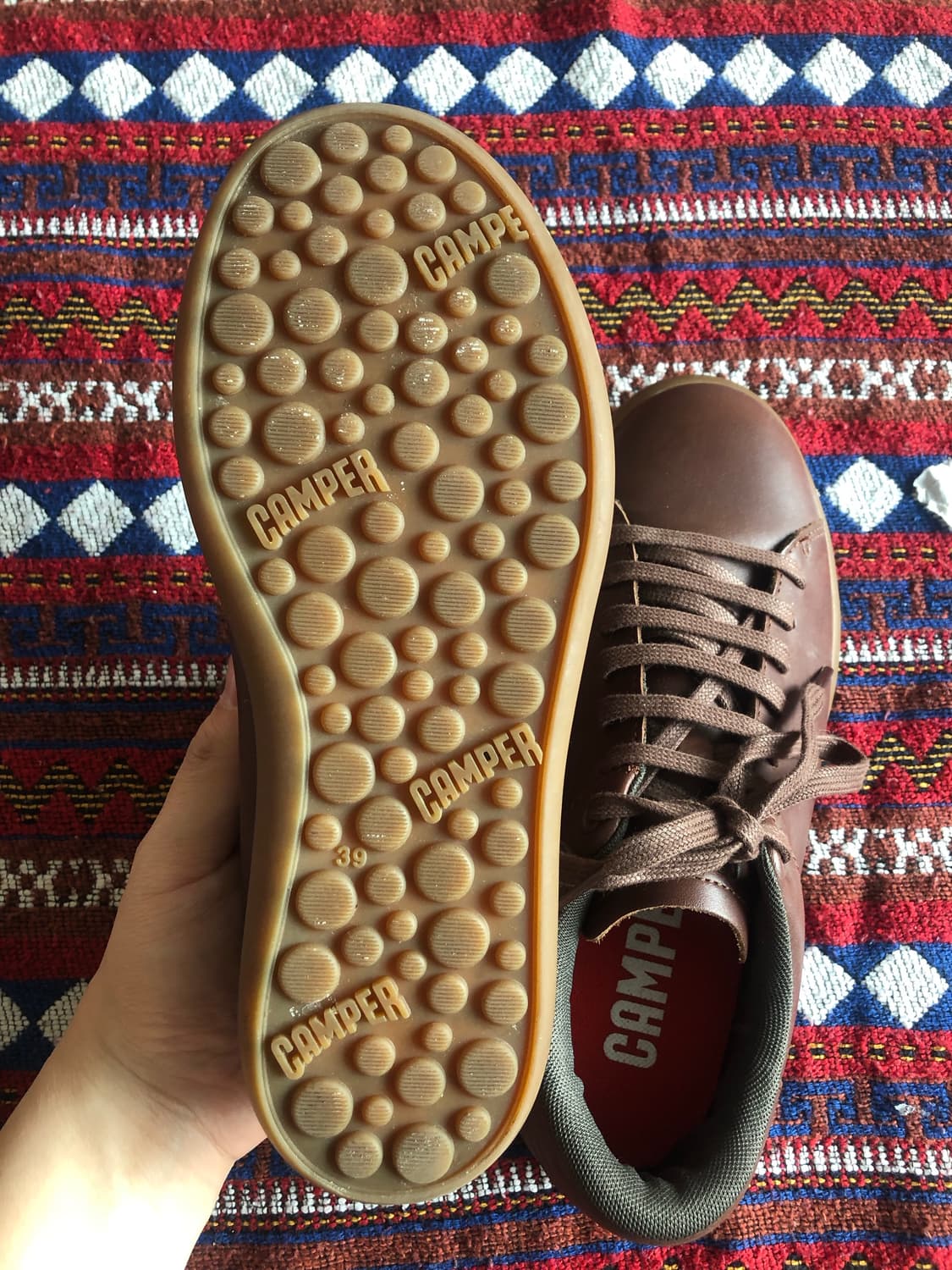 캠퍼 브라운 가죽 스니커즈 39/250 상품이미지7