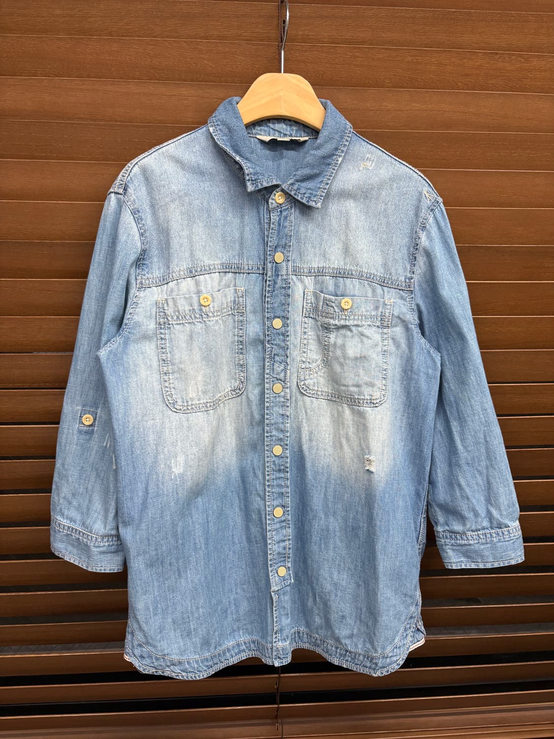 썰스데이 아일랜드 체인 스티치 웨스턴 데님 셔츠 상품이미지8