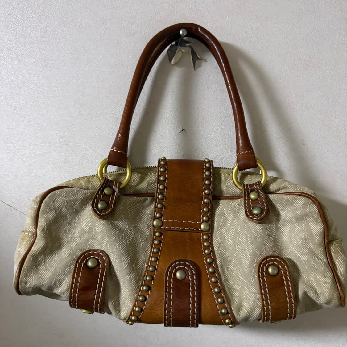 빈티지 발렌티노 V 로고 디테일 미니 토트백 상품이미지5