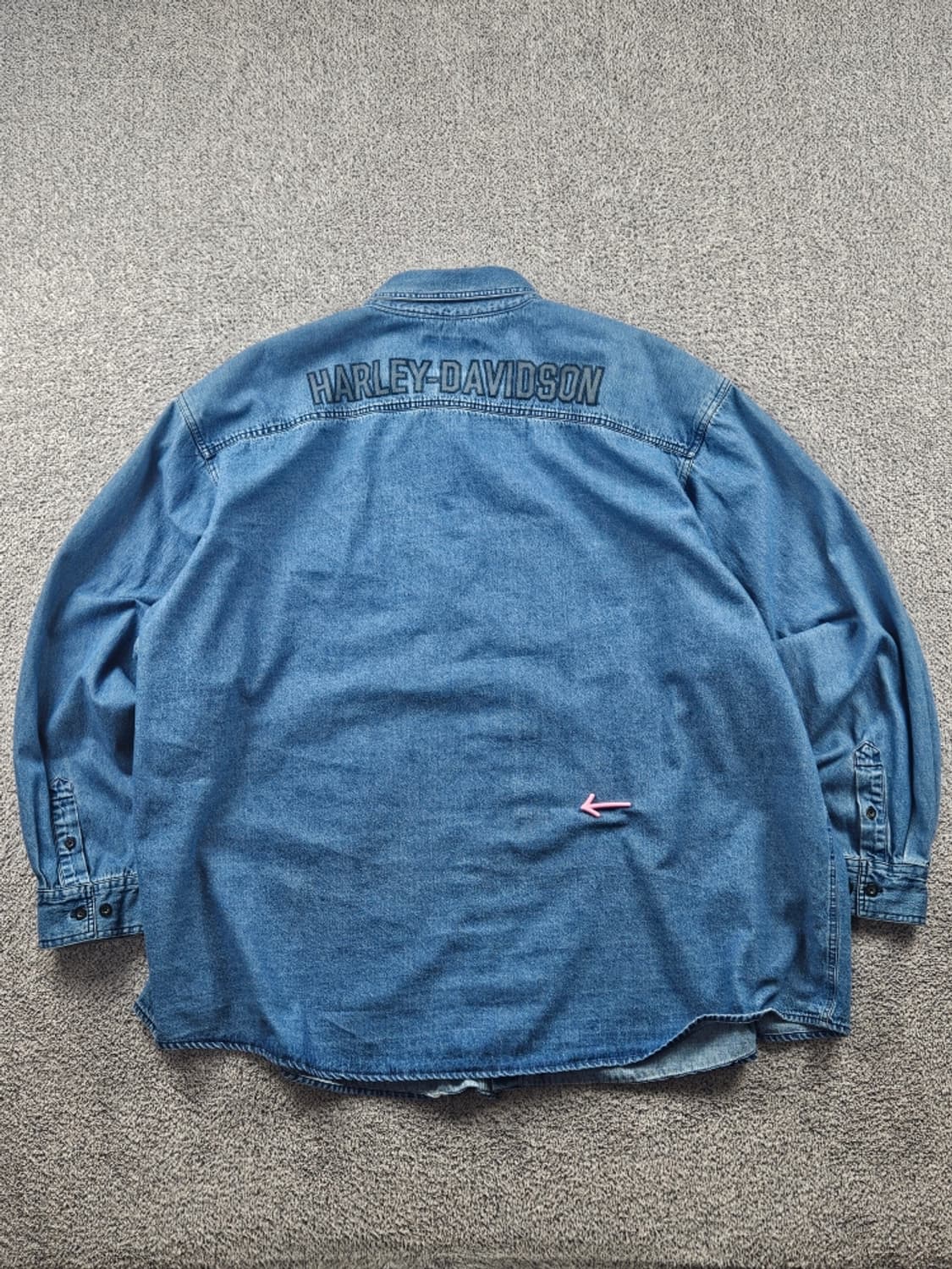 할리데이비슨 스펠아웃 레터링 로고 포켓 데님 셔츠 (5XL)/ 10832 상품이미지5