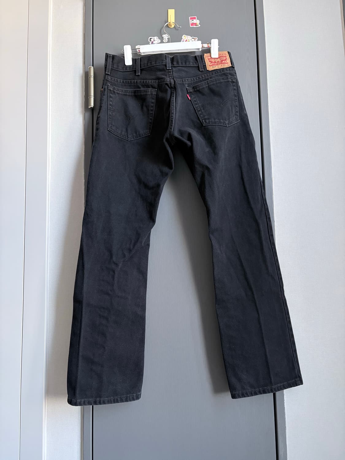 (33x32) 리바이스 517 부츠컷 블랙 데님 블랙진 상품이미지3