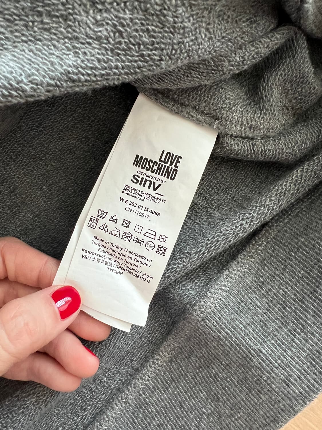 Love Moschino 러브 모스키노 박스 로고 스웨트셔츠 그레이 상품이미지4