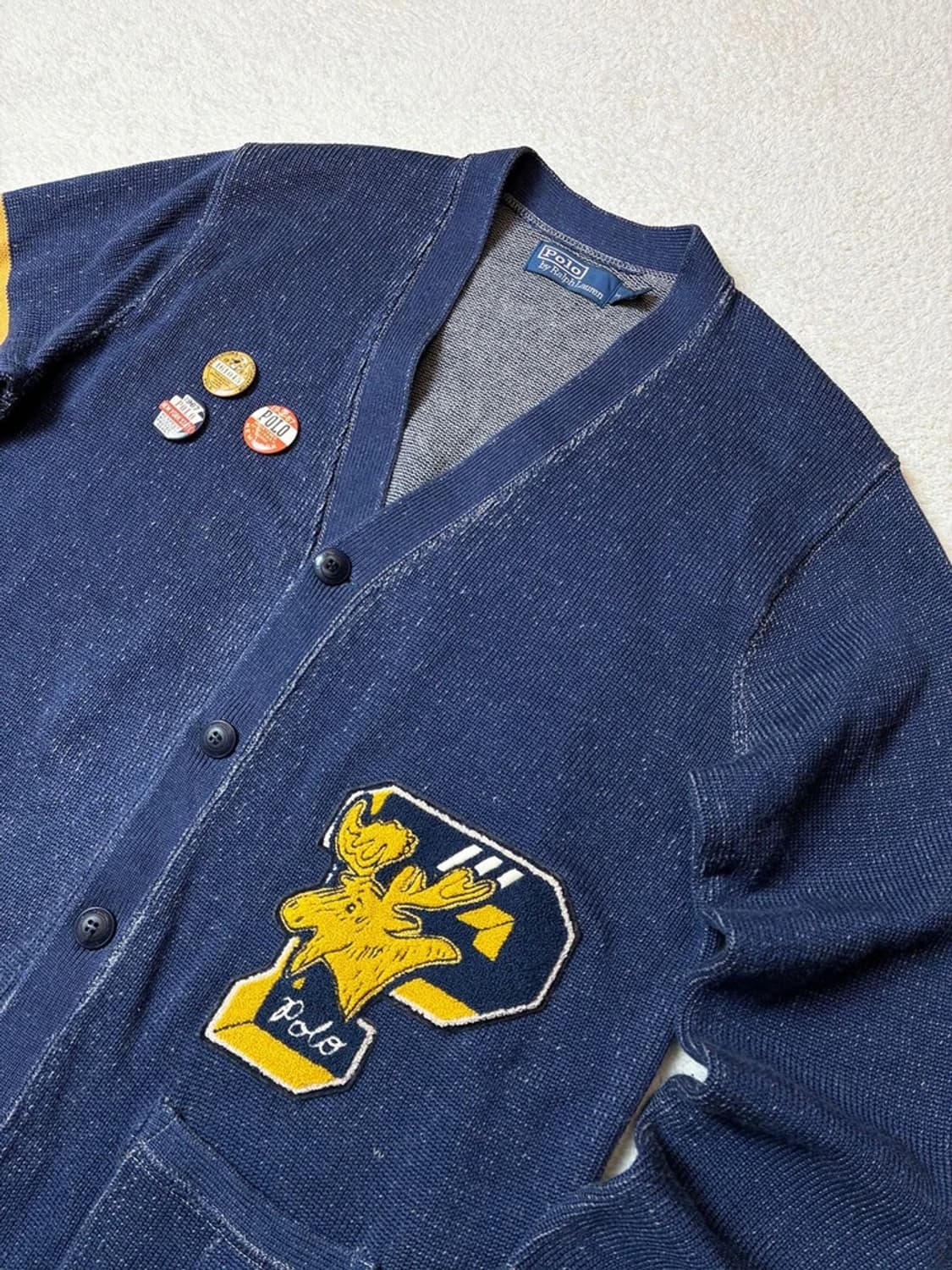 폴로 랄프로렌 00's 피그먼트 레터맨 니트 가디건 PN6371 상품이미지3