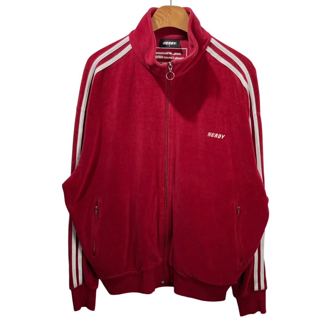 널디 사이드라인 벨벳 레드 트랙탑 상품이미지2