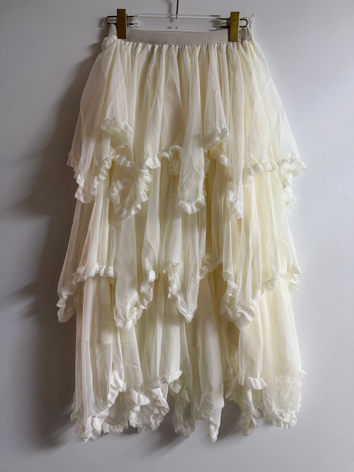 새상품 여자 언발 캉캉 롱스커트 (아이보리) 상품이미지1