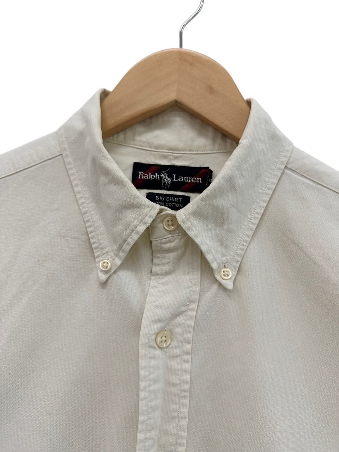 90년대 폴로 빅셔츠 아이보리 (M/105~110) 상품이미지3