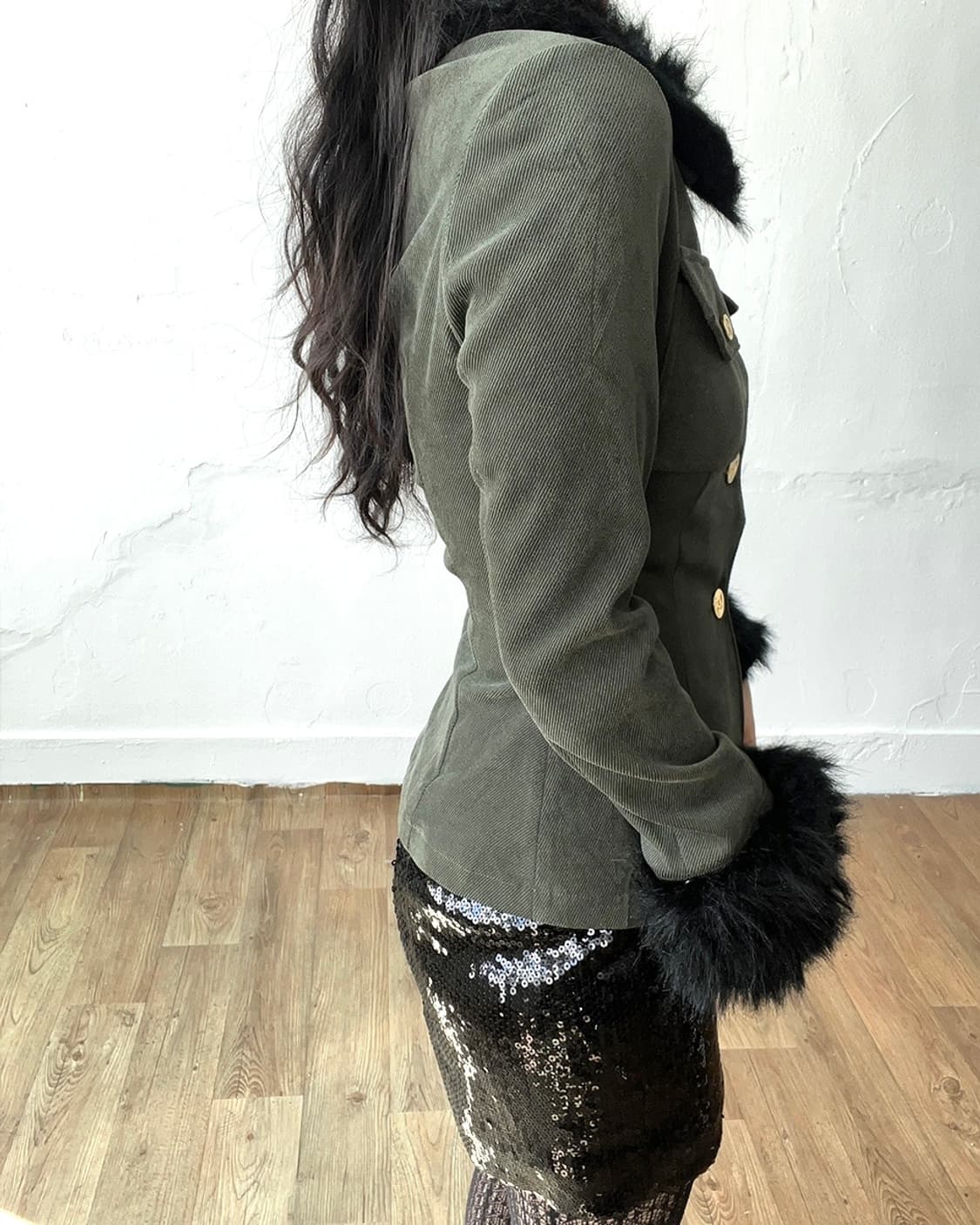 fur point khaki top 상품이미지5