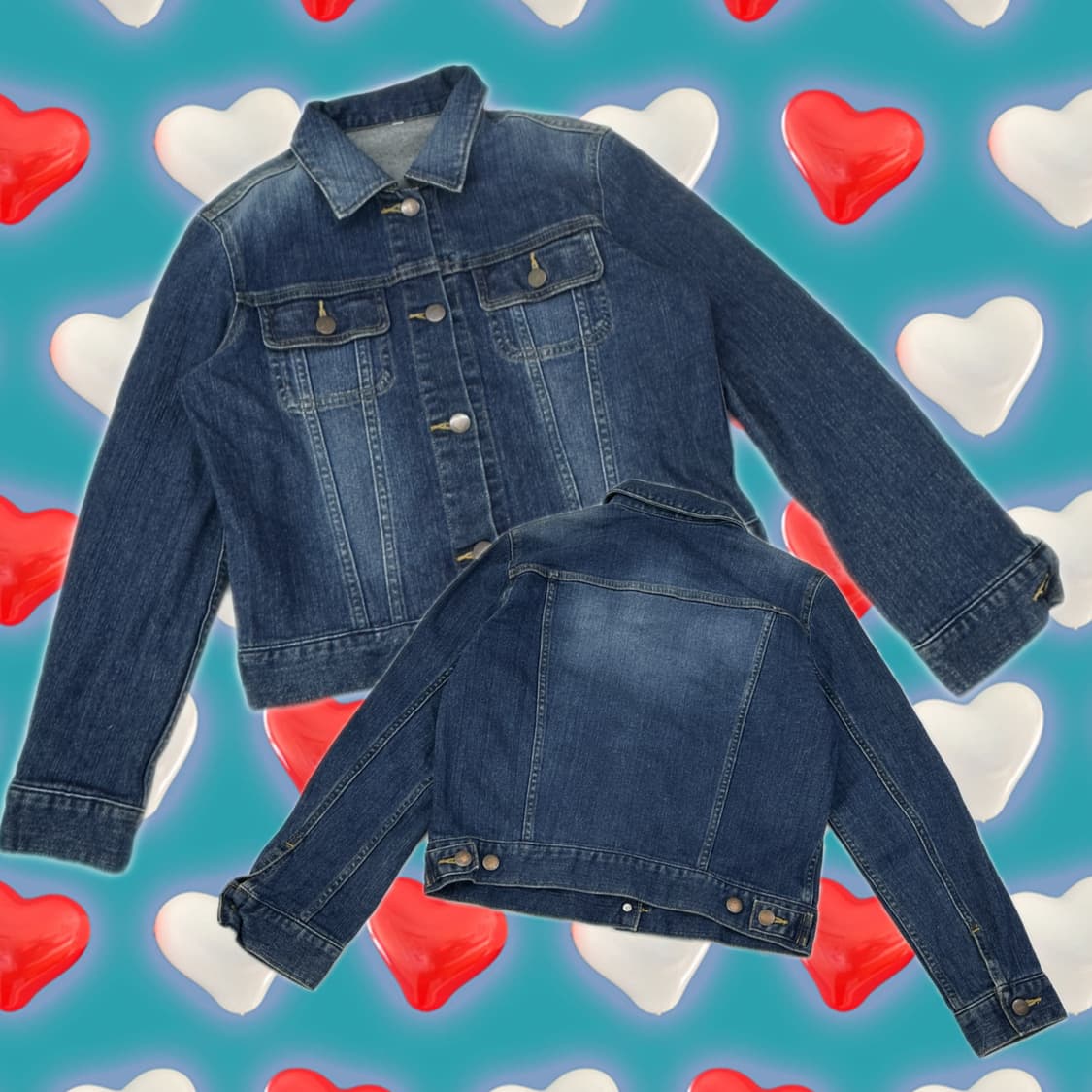 재팬 빈티지 중청 슬림 청자켓 데님 자켓 워싱 핀터 보헤미안 y2k 상품이미지1
