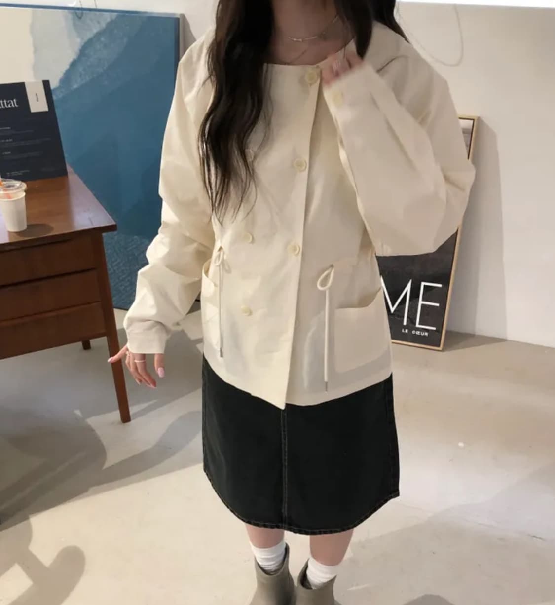 피터 카라 스트링 루즈 자켓 연그레이 상품이미지2