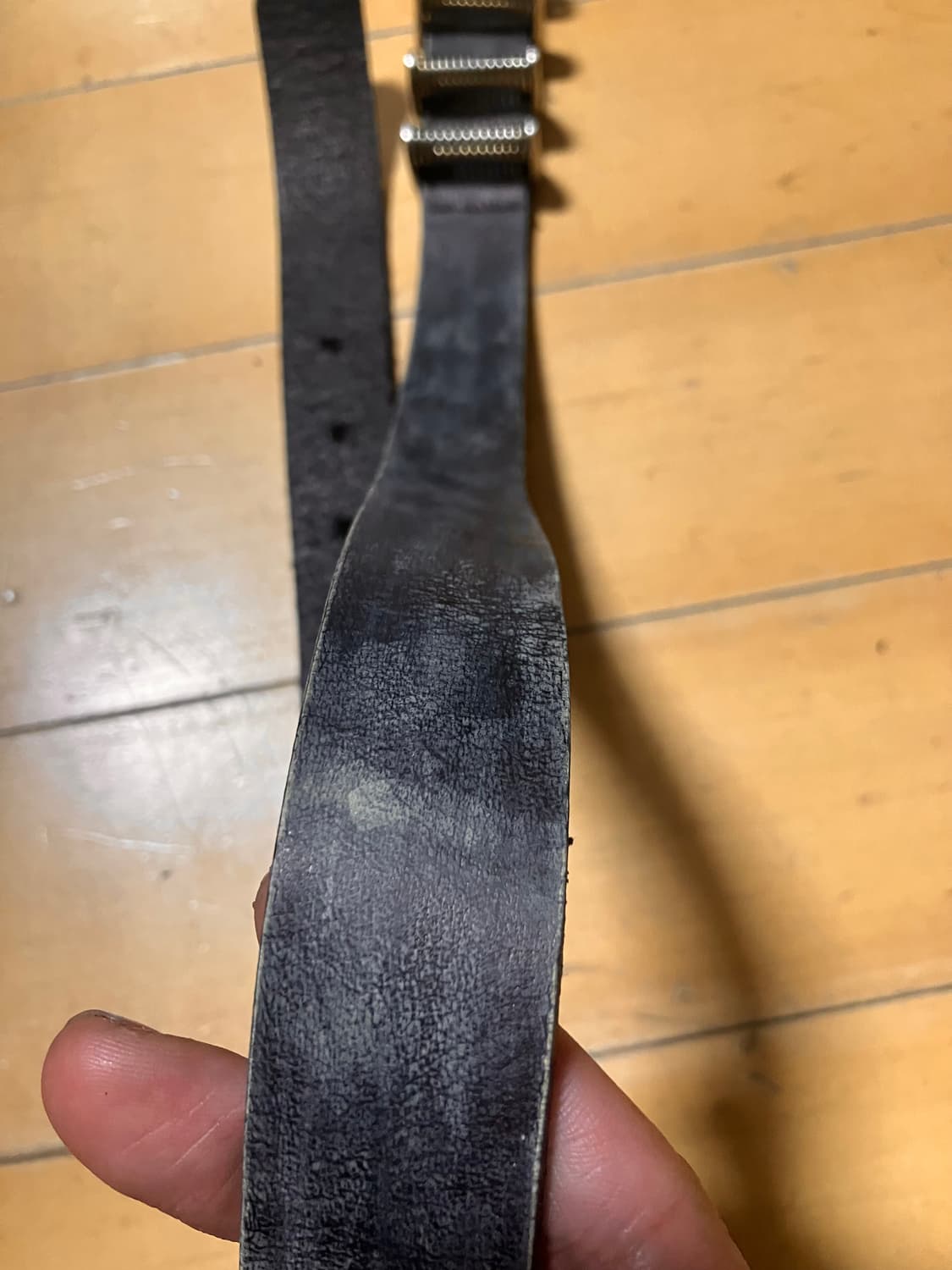 Japanese 90s 포 체인 링 버클 워싱 레더 벨트 상품이미지4