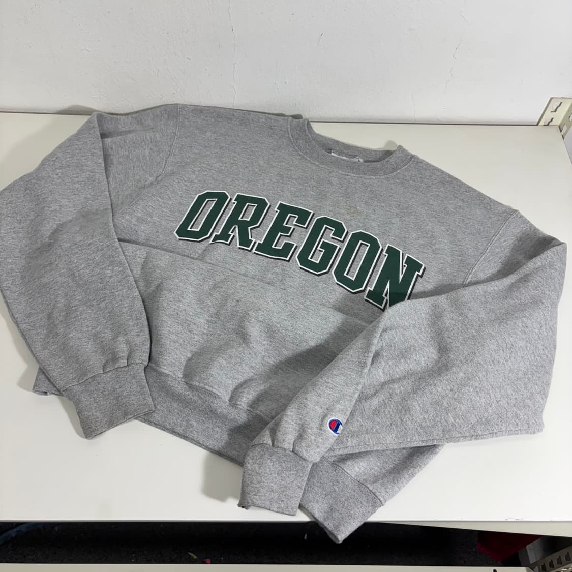 M 챔피온 그레이 OREGON 프린팅 맨투맨 상품이미지2