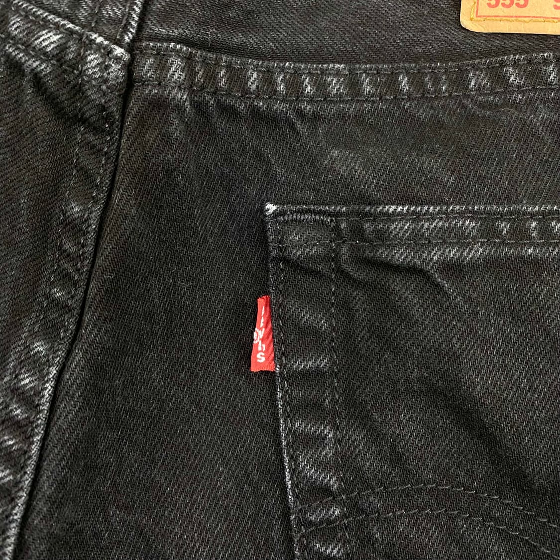리바이스 555 96 릴렉스 핏 흑청 데님 진 (33) 상품이미지5