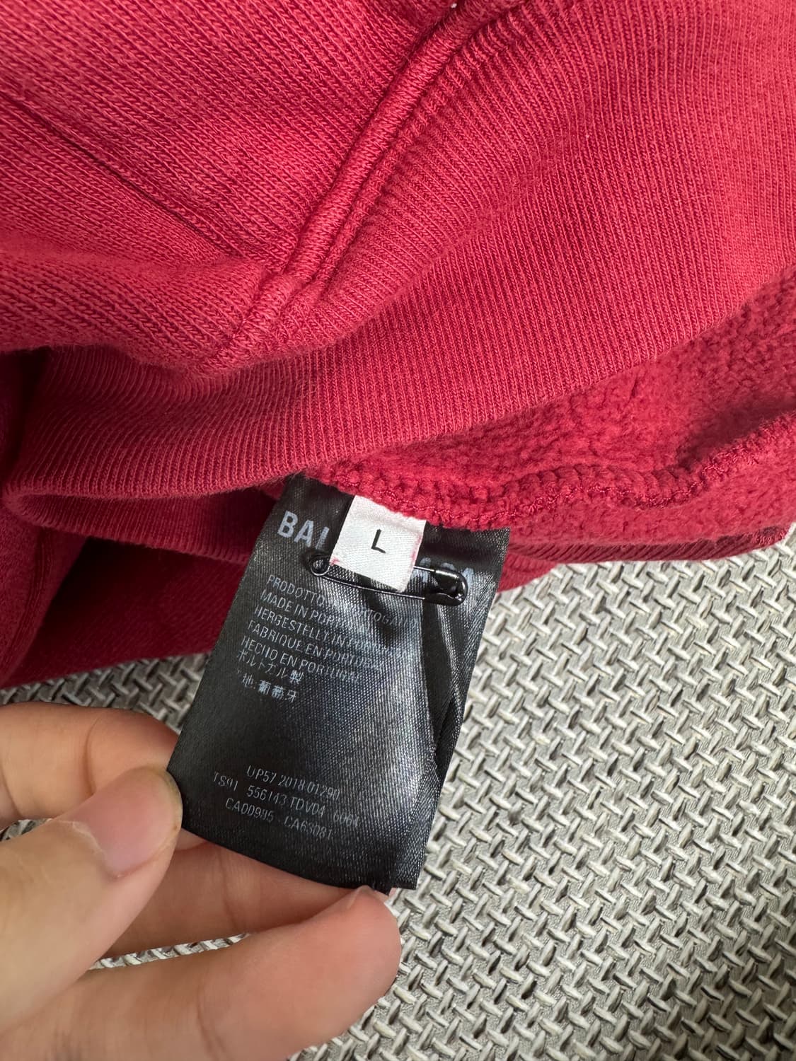 발렌시아가 백로고 후드티 레드  상품이미지7