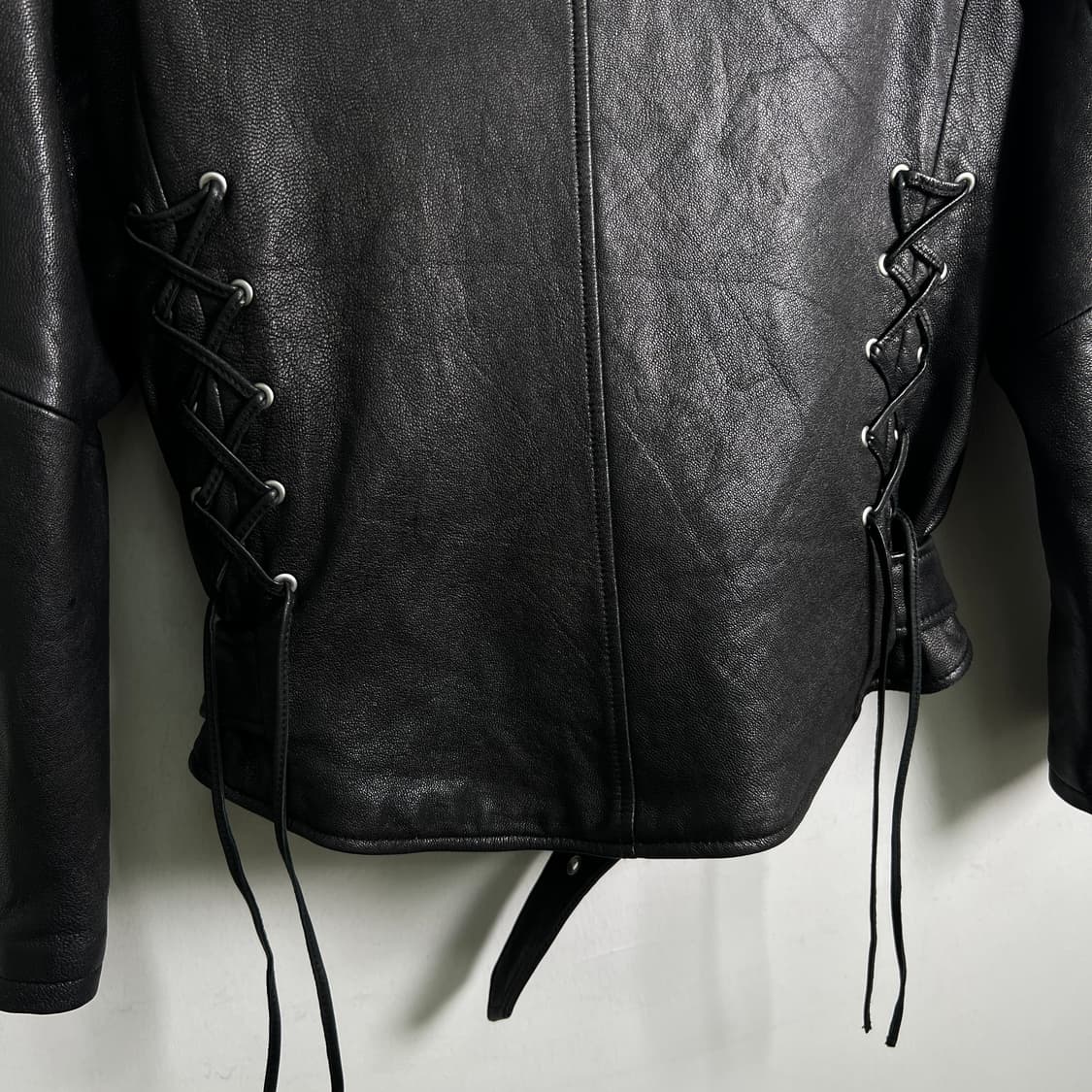 Moussy 블랙 염소가죽 라이더 자켓  상품이미지7