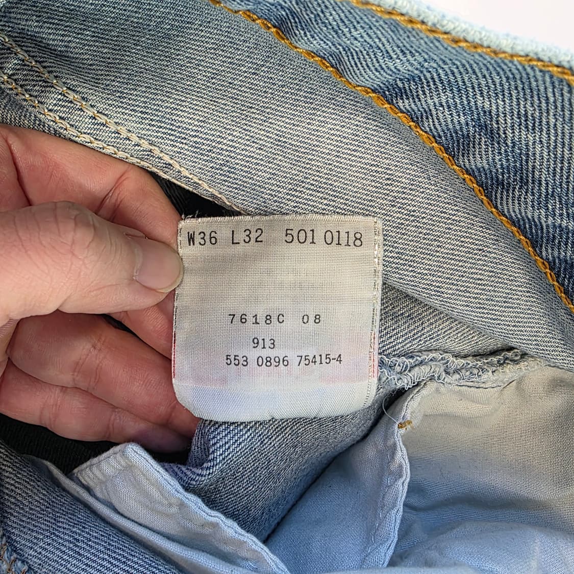 [W36L32]90's USA 리바이스 501 데님 팬츠 상품이미지5