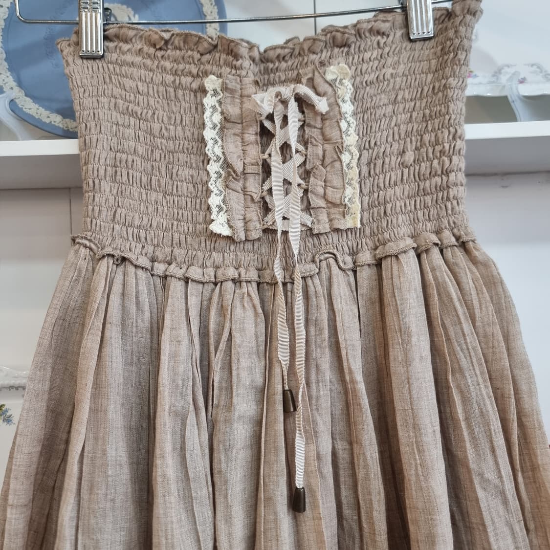 레이스 캉캉 튜브탑 미니 원피스 상품이미지2