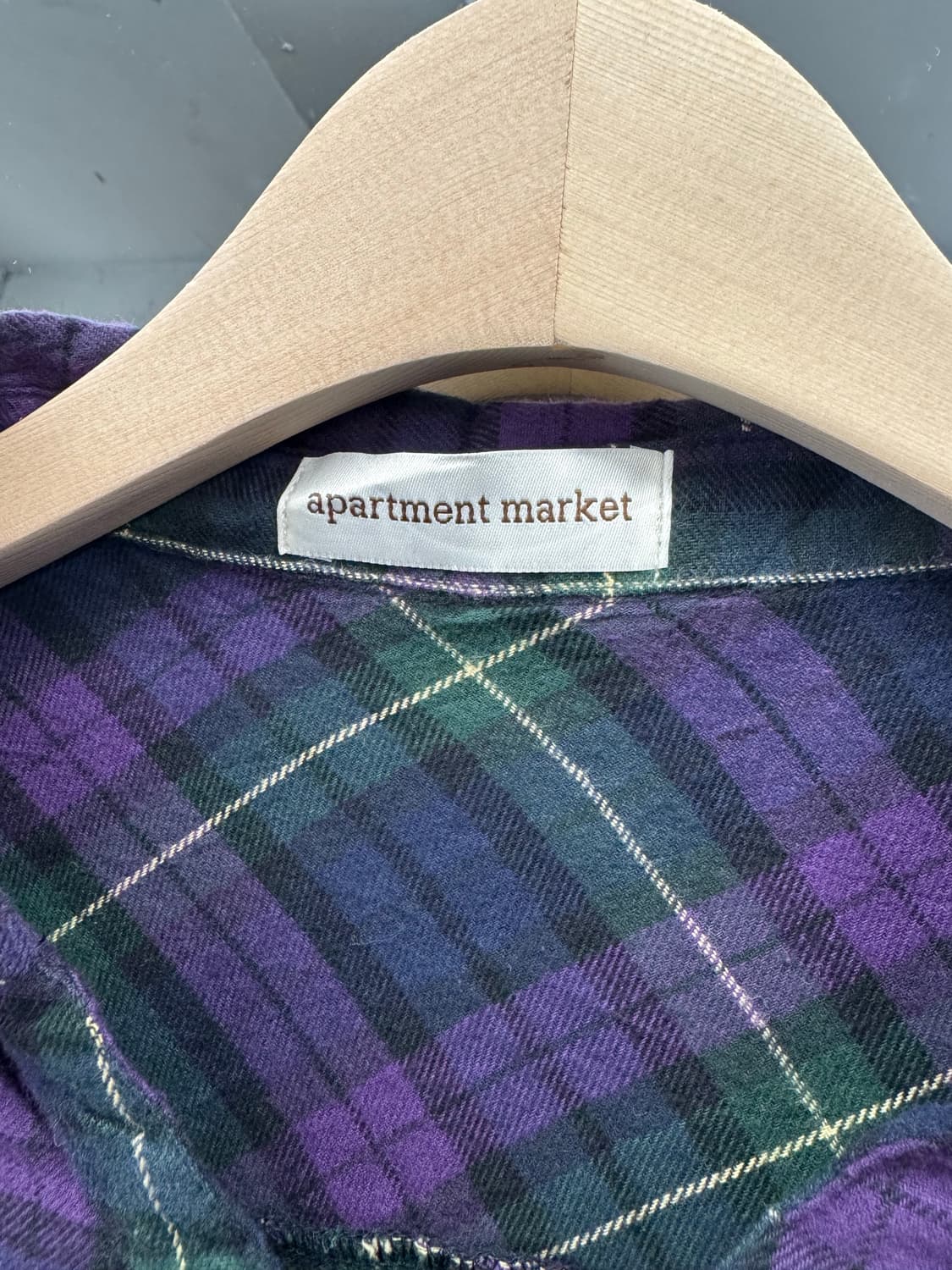 apartment market 빈티지 체크 아노락셔츠 상품이미지3