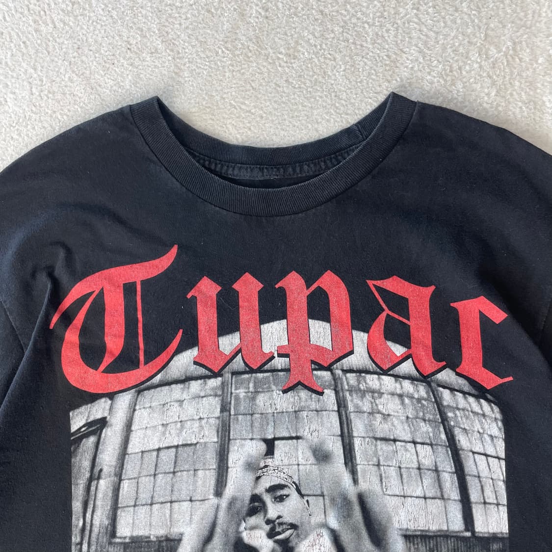 투팍 빈티지 힙합 프린팅 반팔티셔츠  상품이미지3