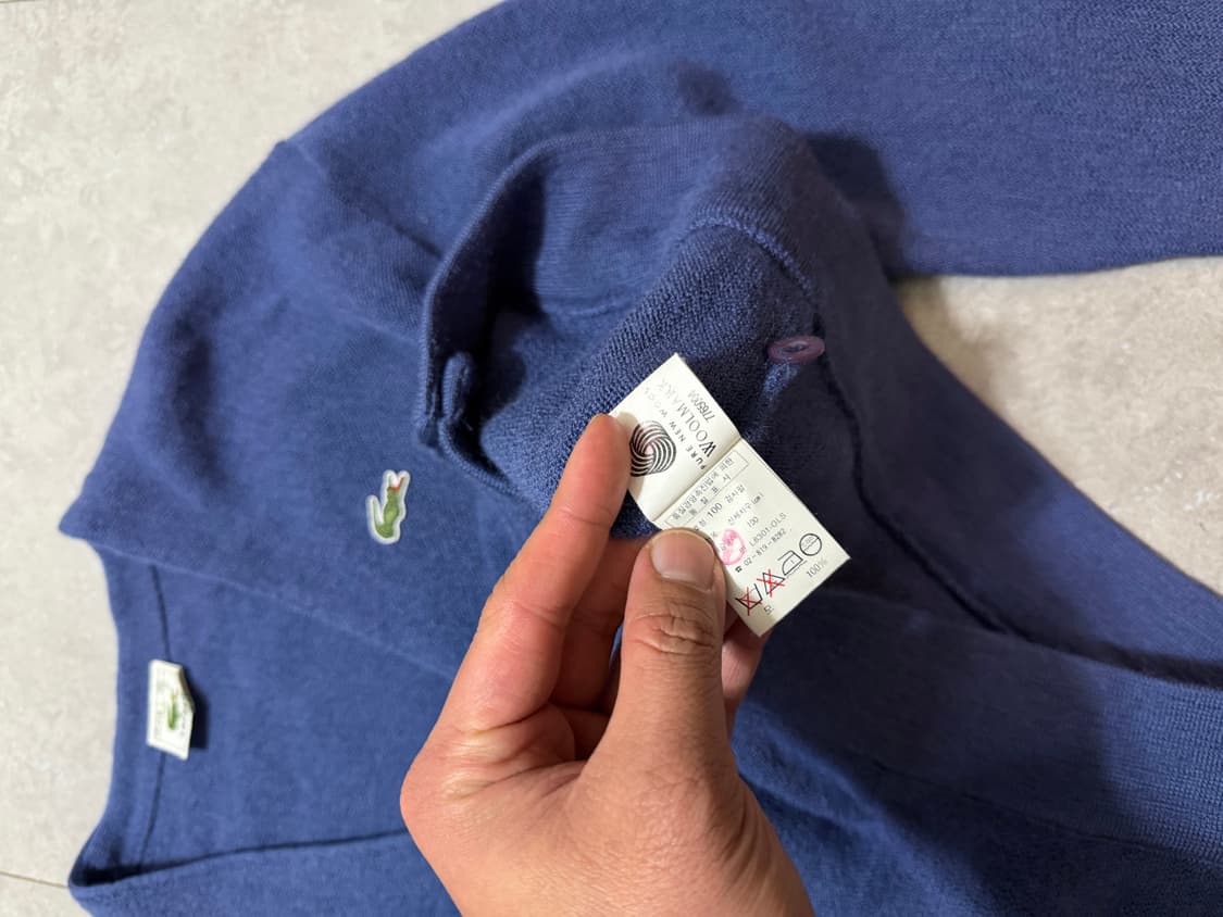 90s 라코스테 서광 퓨어 울  빈티지  니트 가디건 100size   상품이미지6