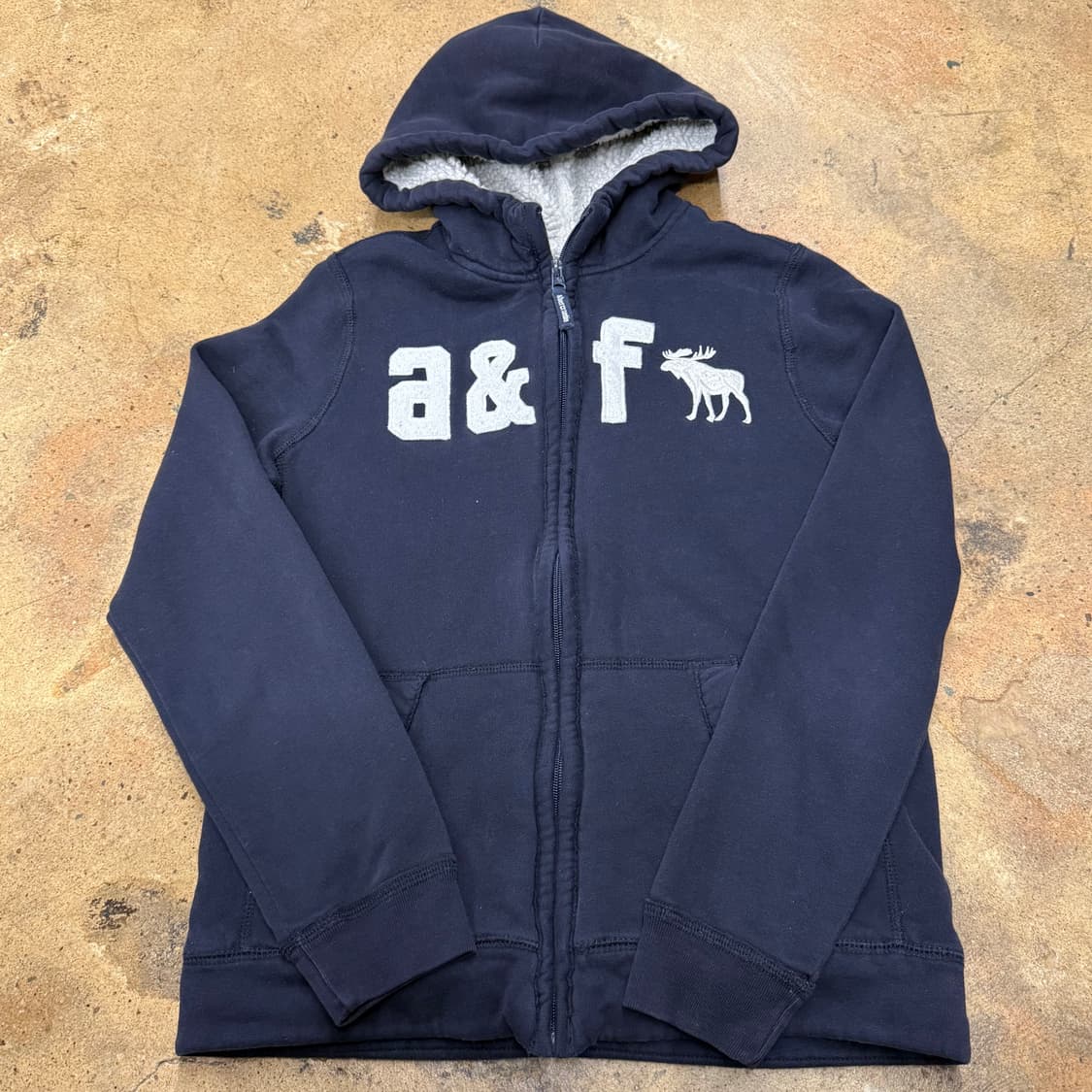 아베크롬비 키즈 네이비 양털 후드집업 상품이미지2