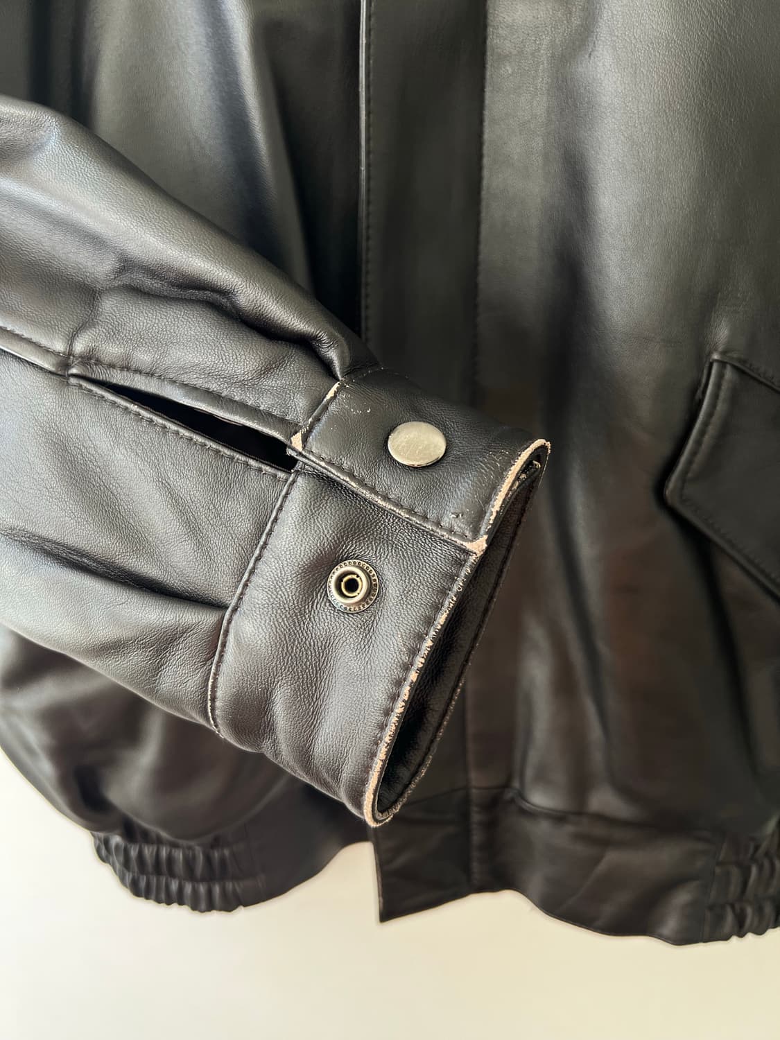 vintage Bomber Leather Jacket 상품이미지5