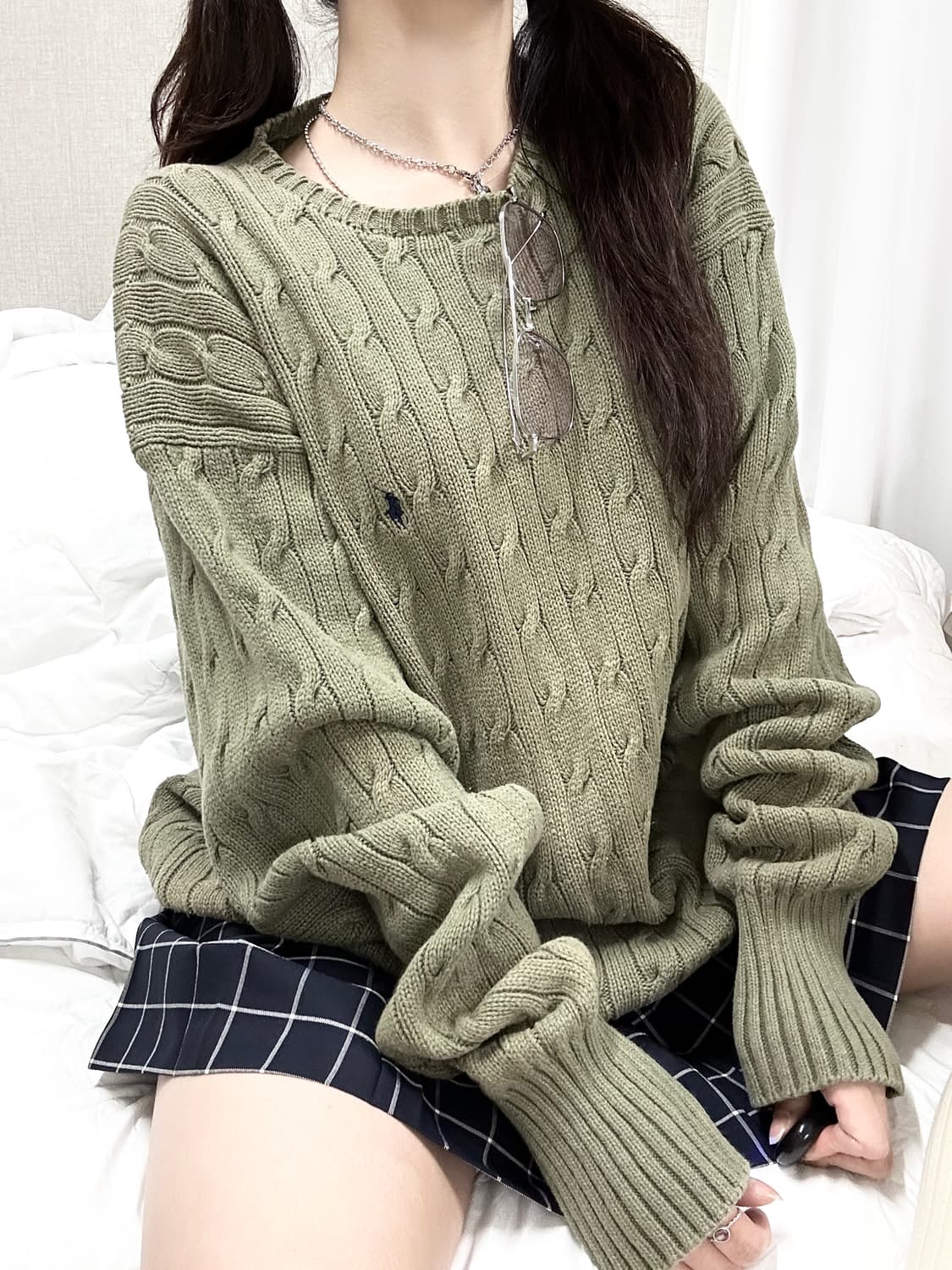 폴로 네이비포니 카키 케이블니트 상품이미지3