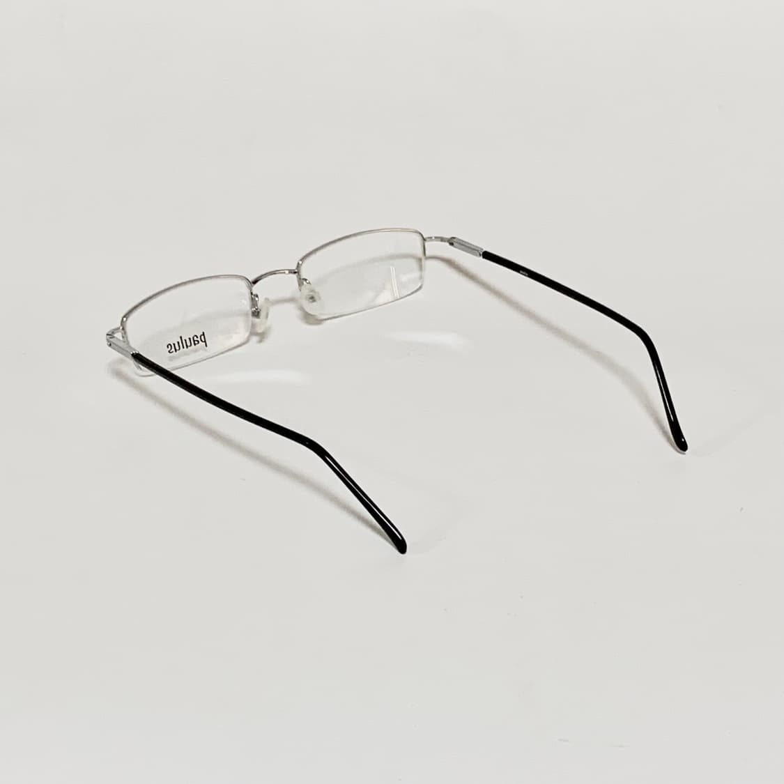 907 데드스탁 빈티지 실버 반무테 슬림 직사각 메탈 안경 남녀공용 픽키 상품이미지5