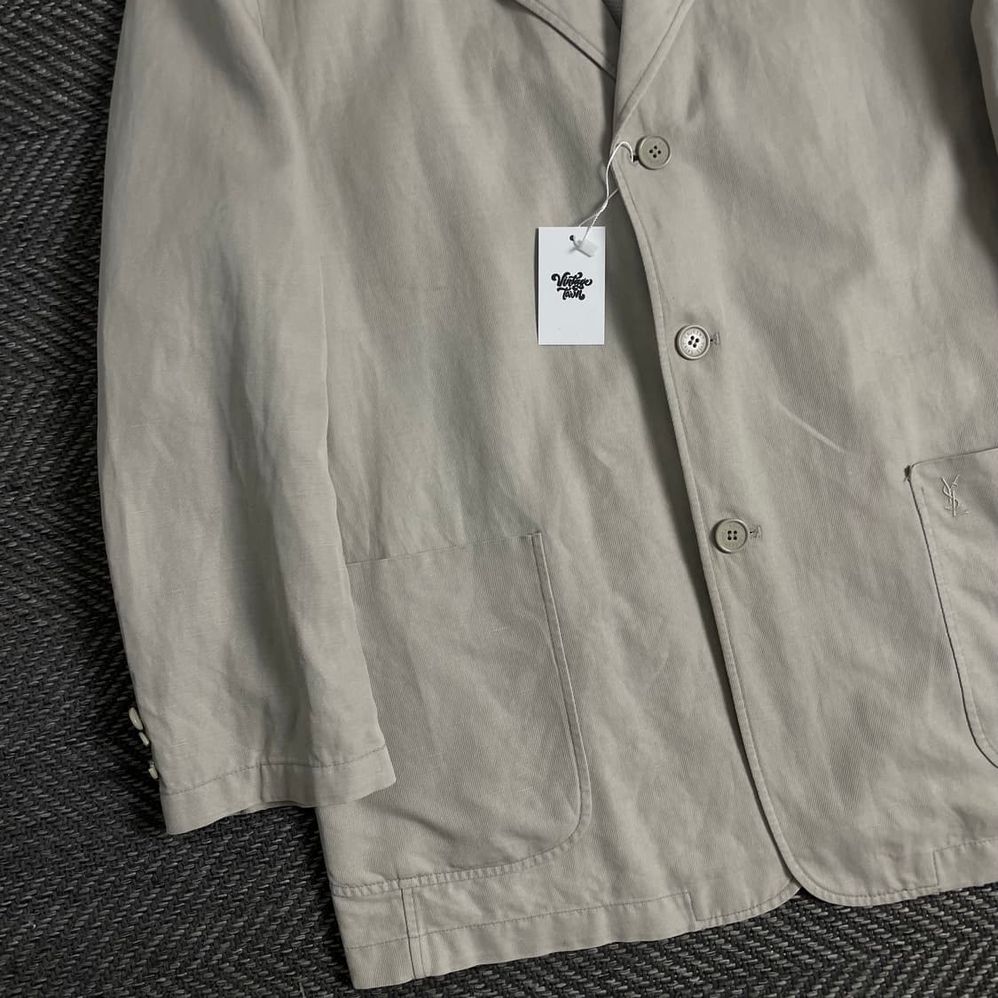 90s 입생로랑 자수로고 아카이브 치노 블레이저 자켓o 3556 상품이미지3