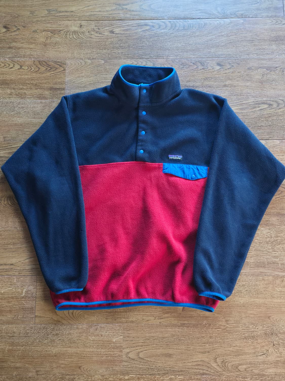 빈티지 파타고니아 신칠라 스냅티 투톤 레드 네이비 L 상품이미지1