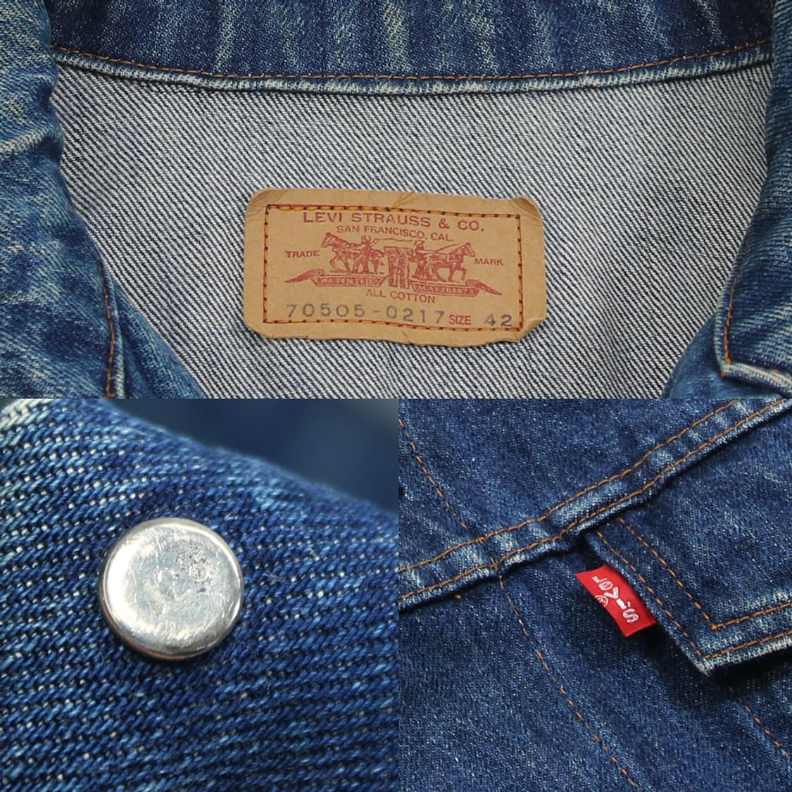 (착용컷) 80's 리바이스 70505-0217 데님 트러커 자켓 42 상품이미지6