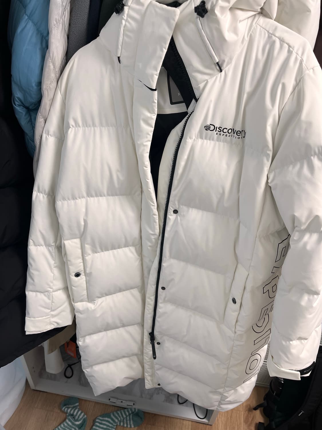 디스커버리 롱패딩 화이트 95 상품이미지1