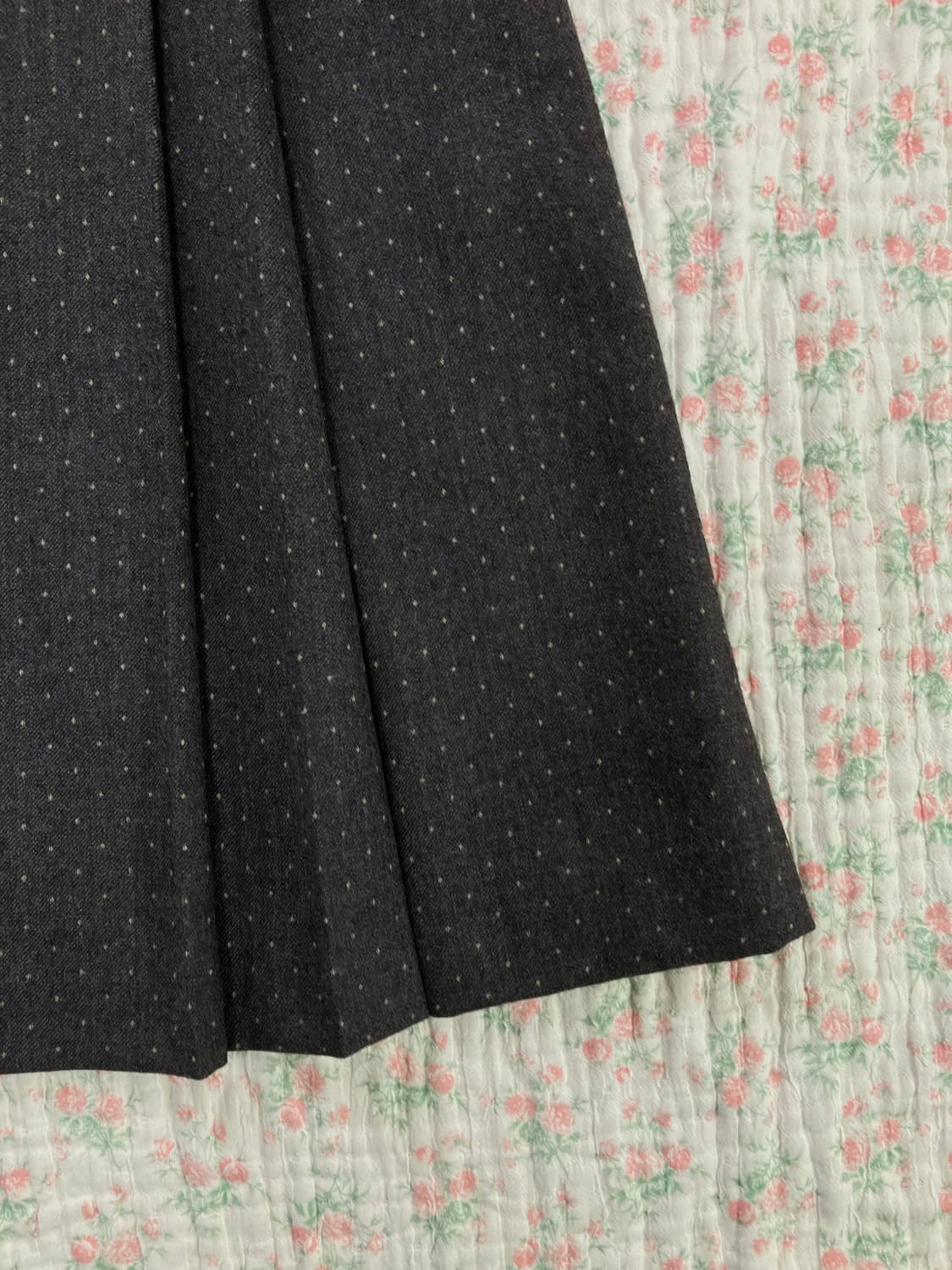 빈티지 브라운 땡땡이 핀턱 벨트 스커트 1033 y2k 스트릿 갸루 펑키 상품이미지3