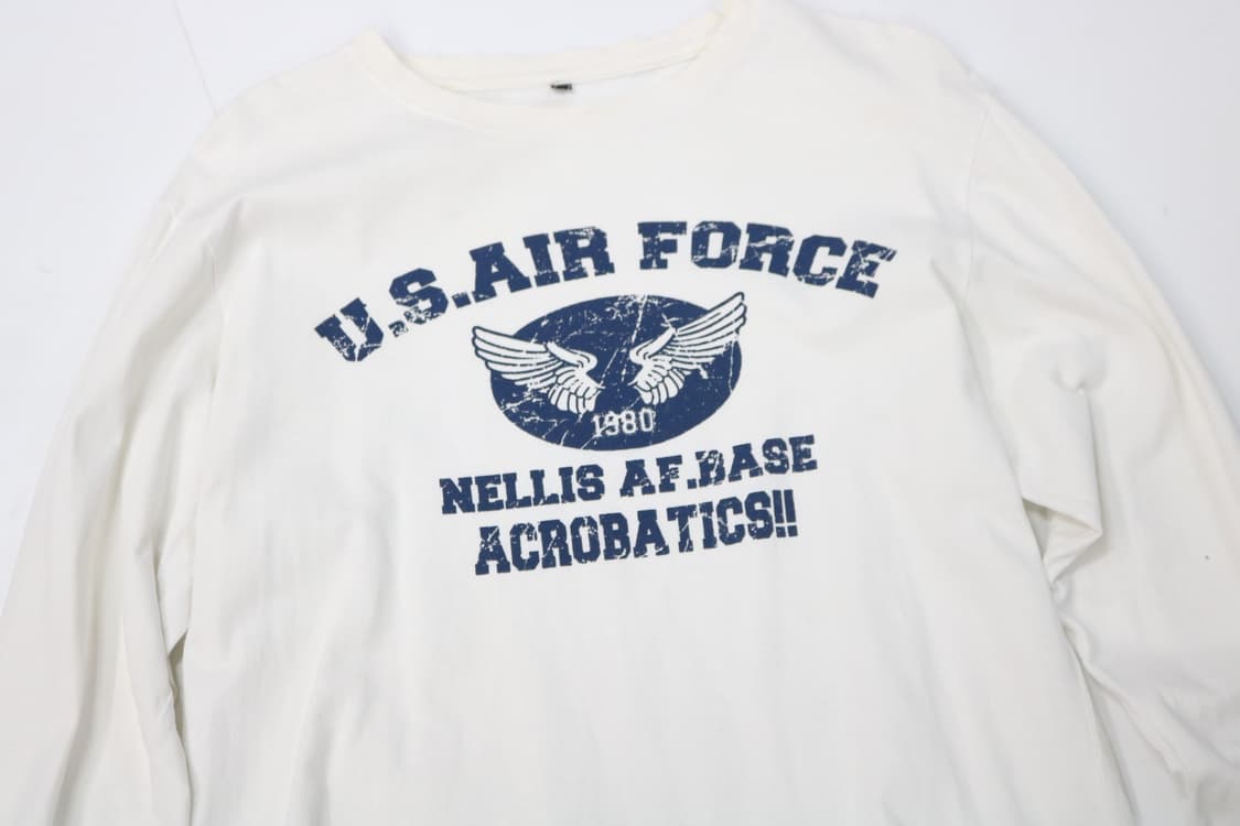 빈티지 미공군 U.S. AIR FORCE 데미지 나염 롱슬리브 티셔츠 상품이미지3