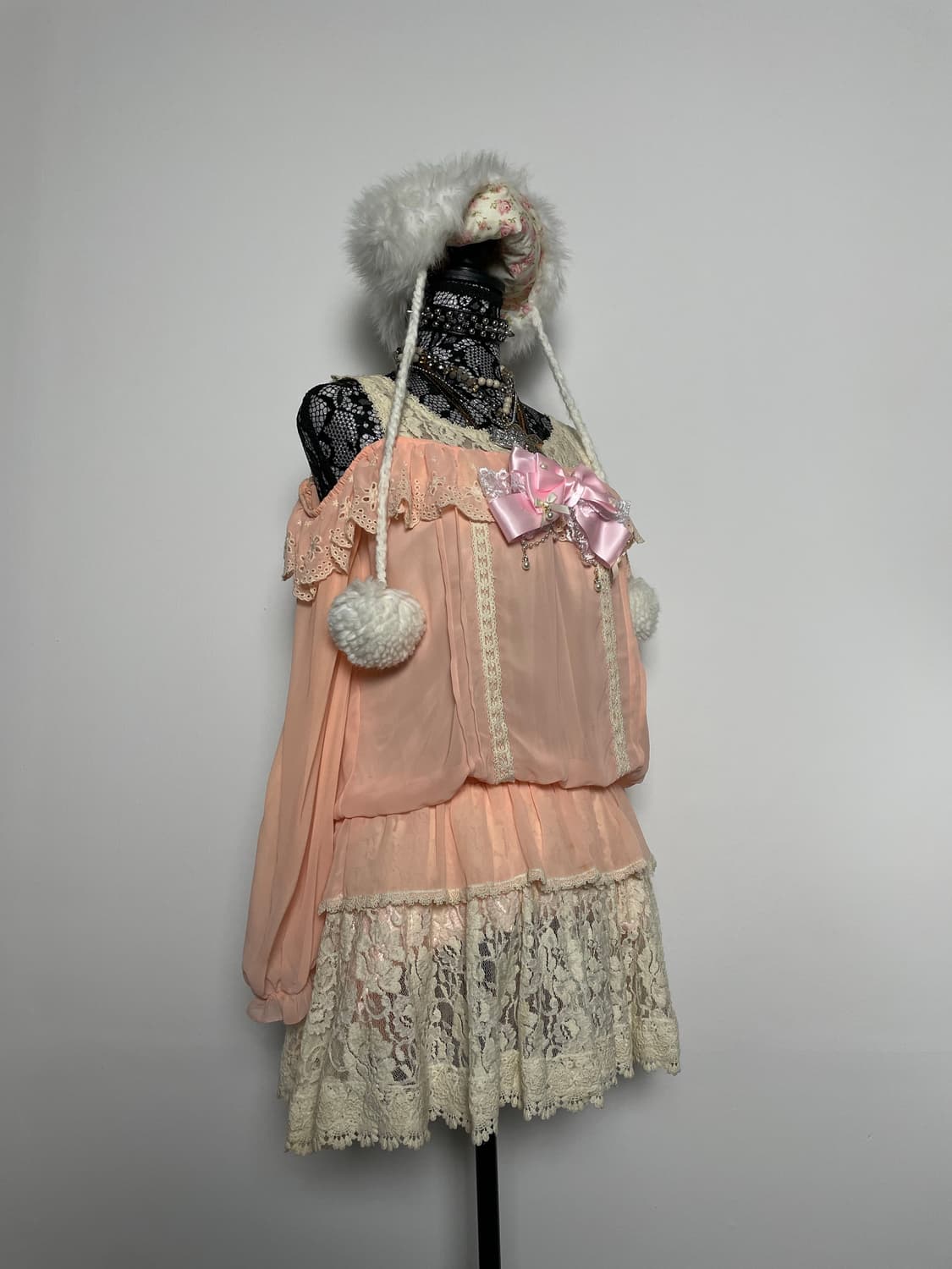 LIZ LISA 리즈리사 피치 레이스 원피스 상품이미지2