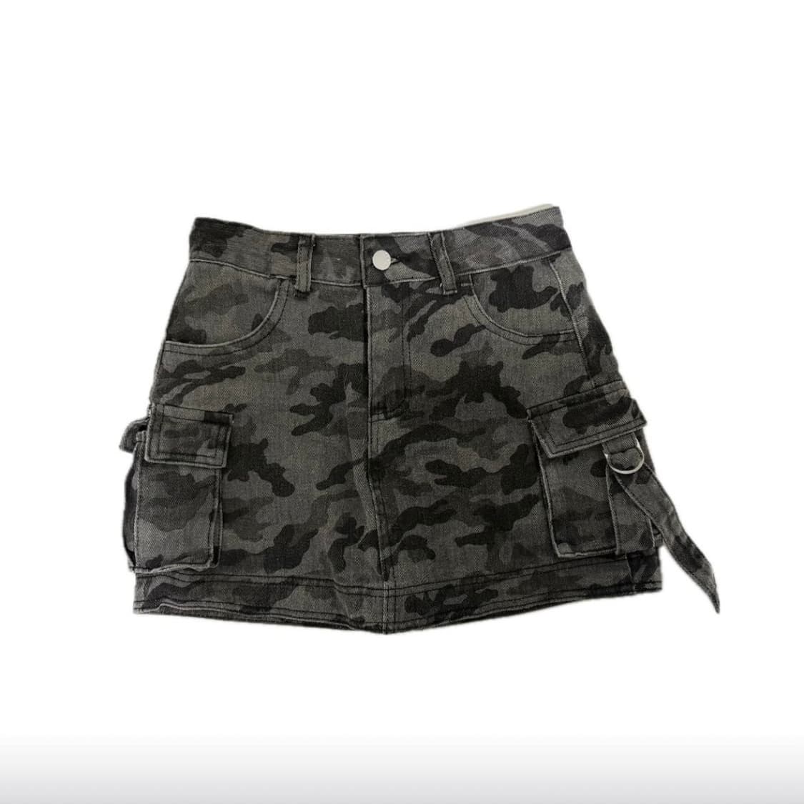 카모플라쥬 그레이블랙 카고 포켓 미니스커트 55~66사이즈 M 상품이미지1