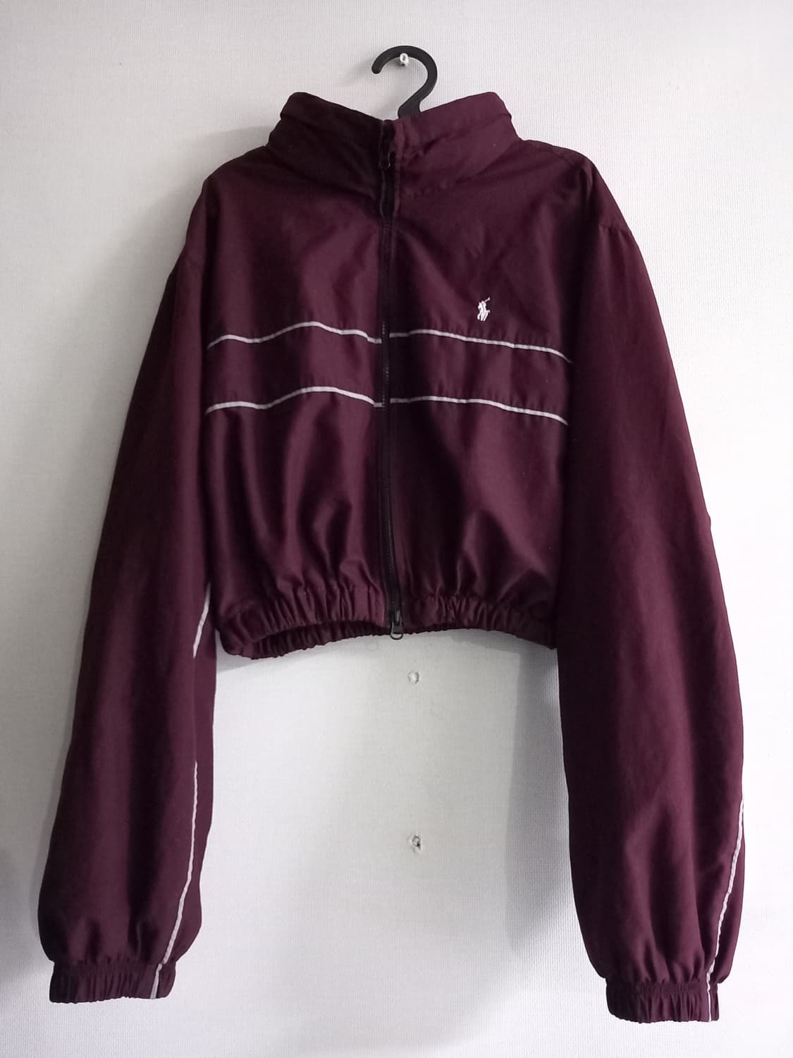 빈티지 폴로 POLO 마룬 크롭 여자 트랙탑 저지 져지집업 90/S 상품이미지1