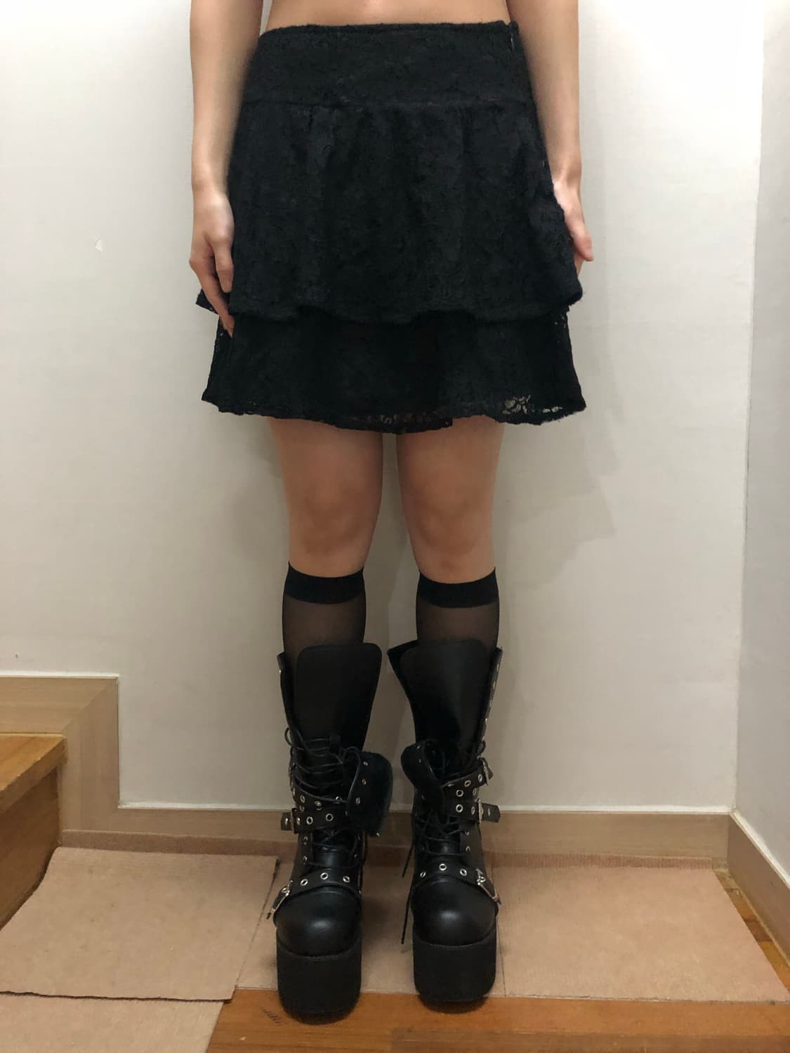 빈티지 블랙 프릴 레이스 스커트 상품이미지6