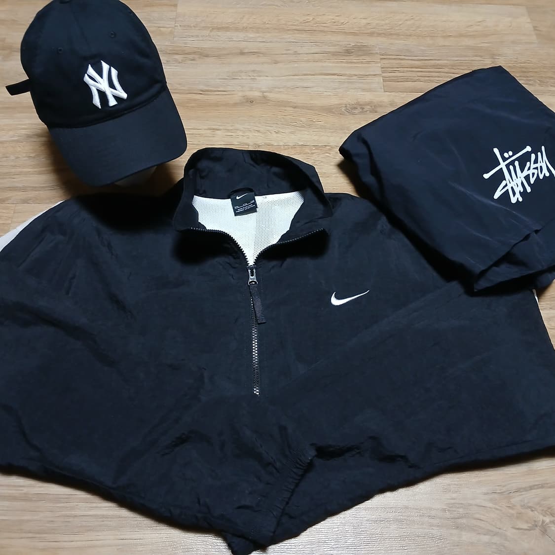 nike 나이키 백로고 바스락 나일론 오버핏 바람막이 자켓 상품이미지1